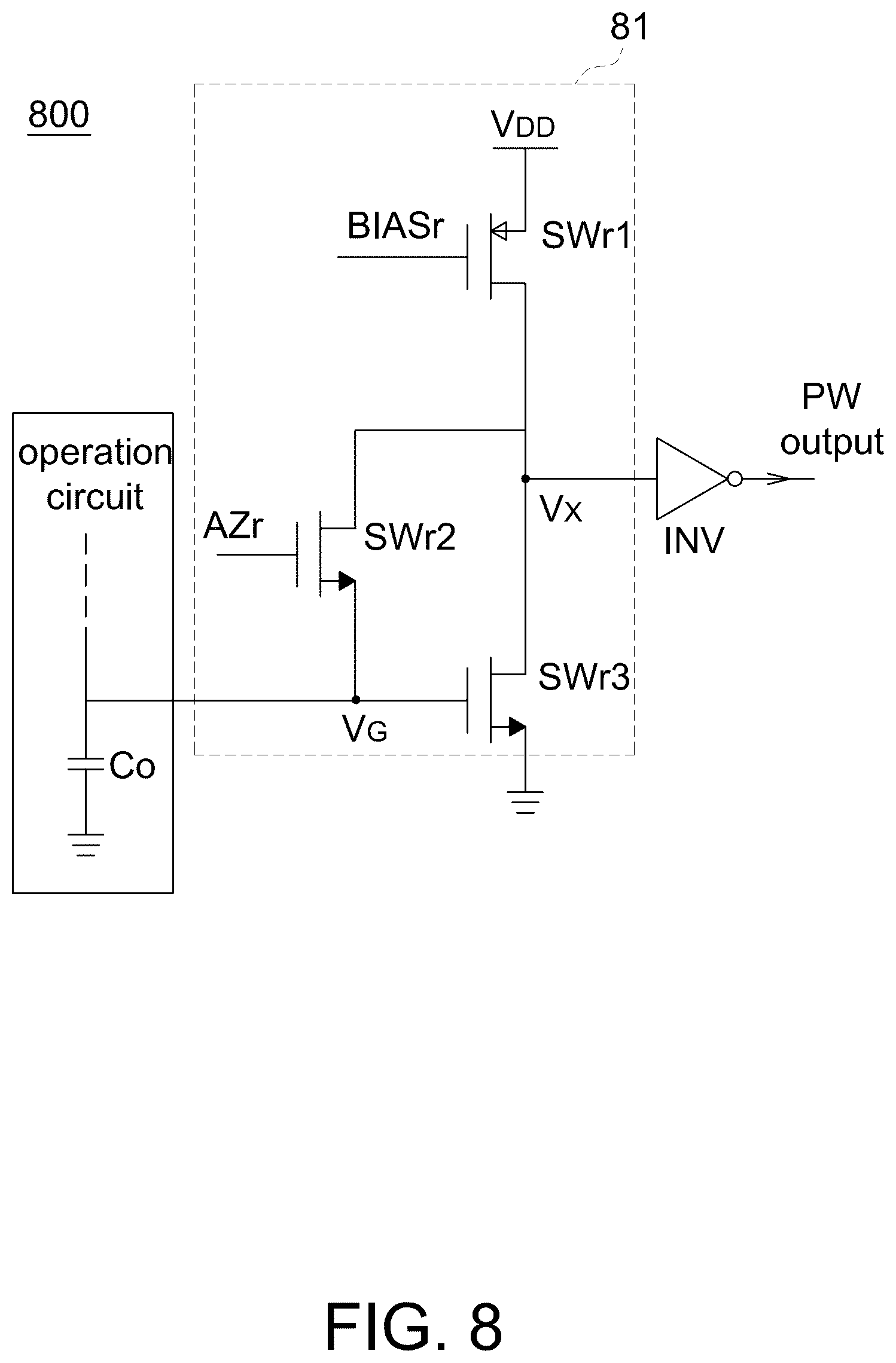 Patent US12317604 Figure 7 – Analog operation circuit for processing pixel data in analog phase
