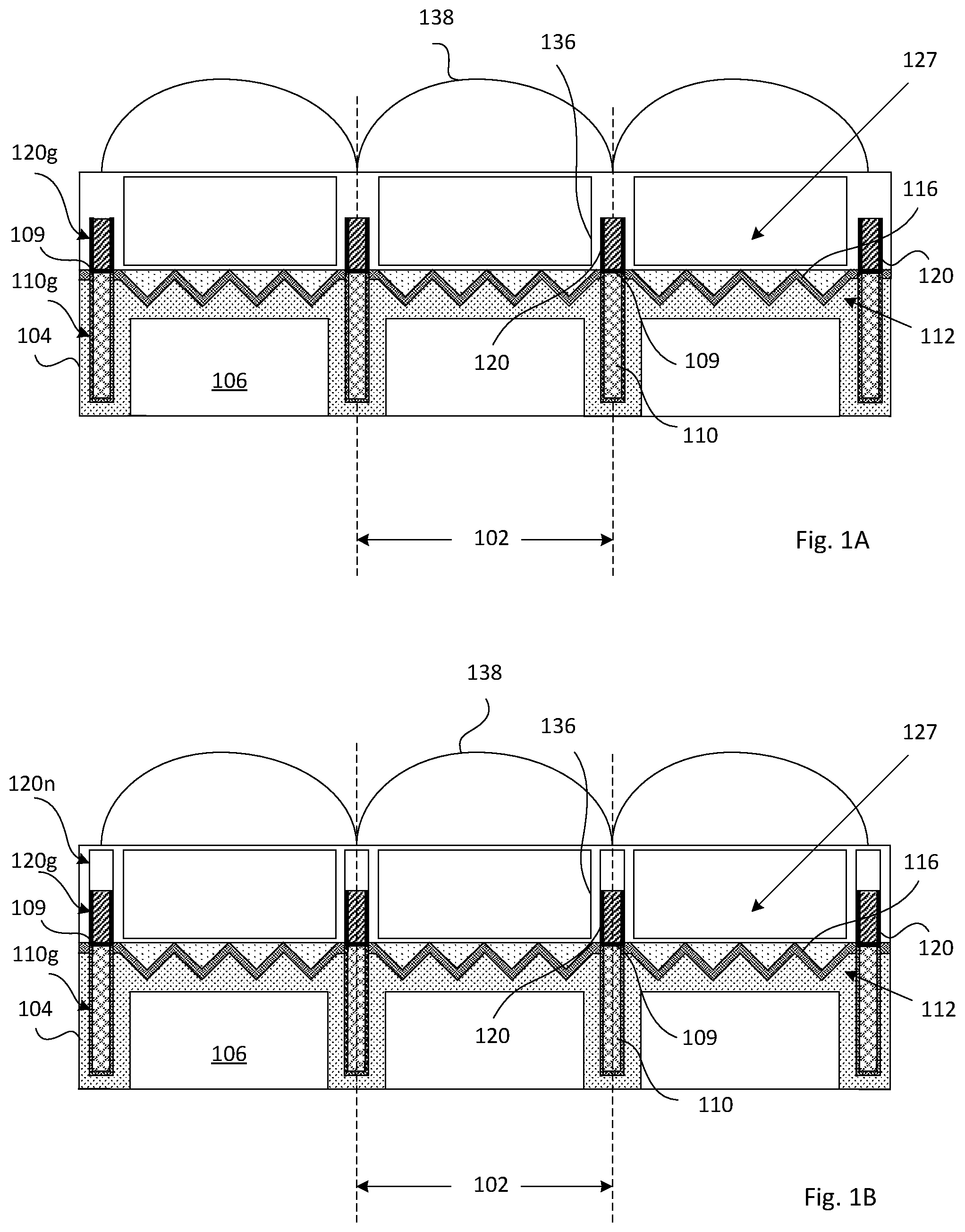 Patent US12317613 Figure 1 – Self aligned grids in BSI image sensor