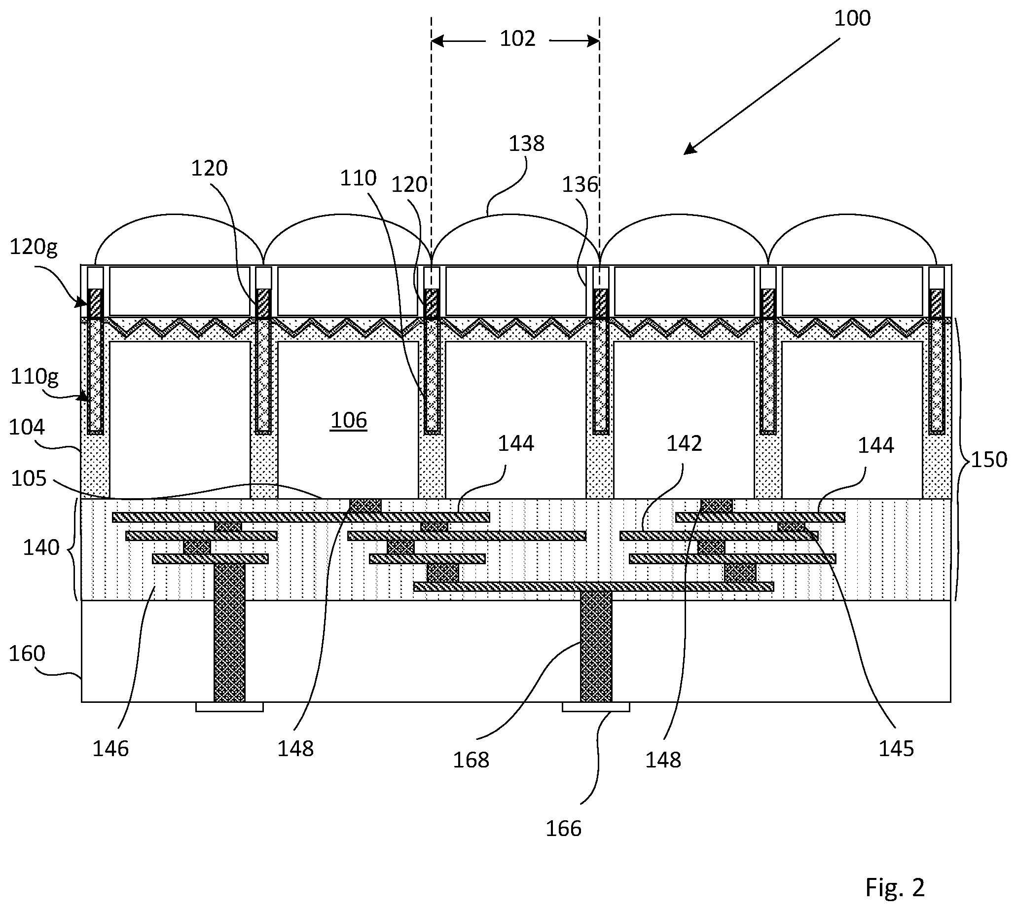 Patent US12317613 Figure 2 – Self aligned grids in BSI image sensor