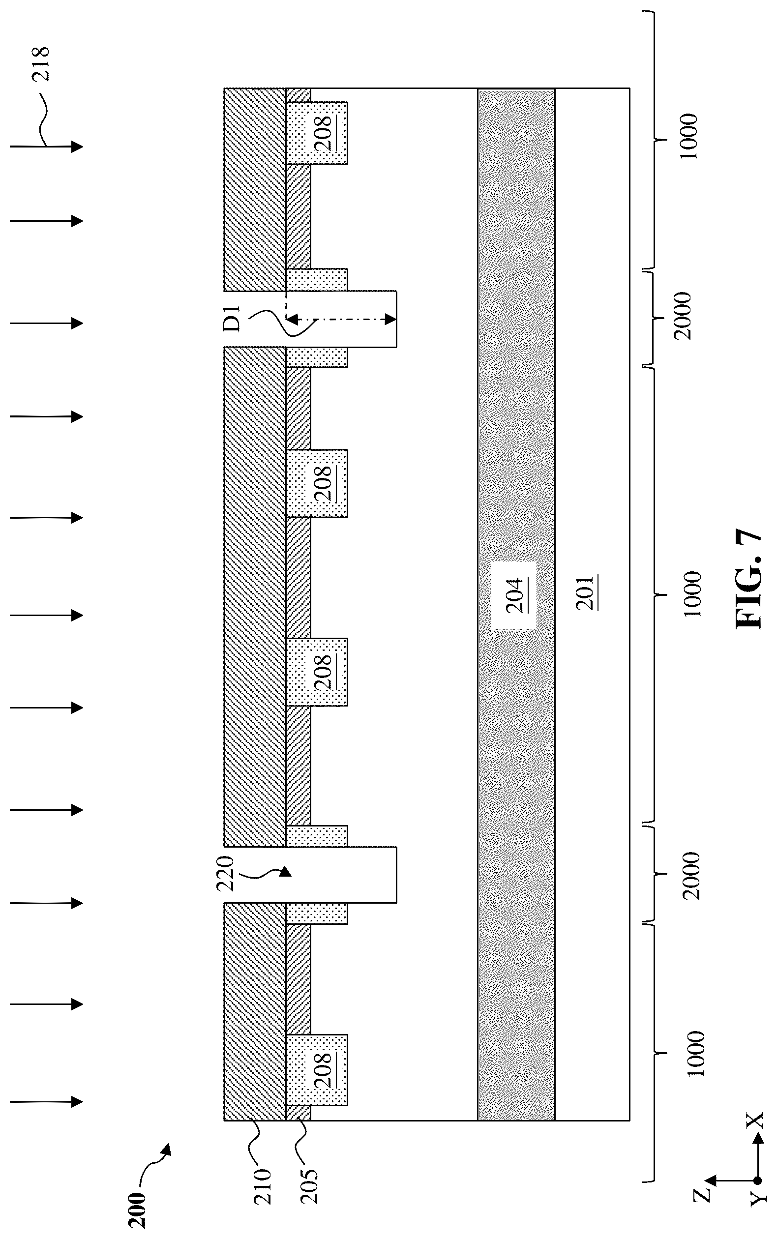 Patent US12317625 Figure 7 – Image sensor pixel with deep trench isolation structure