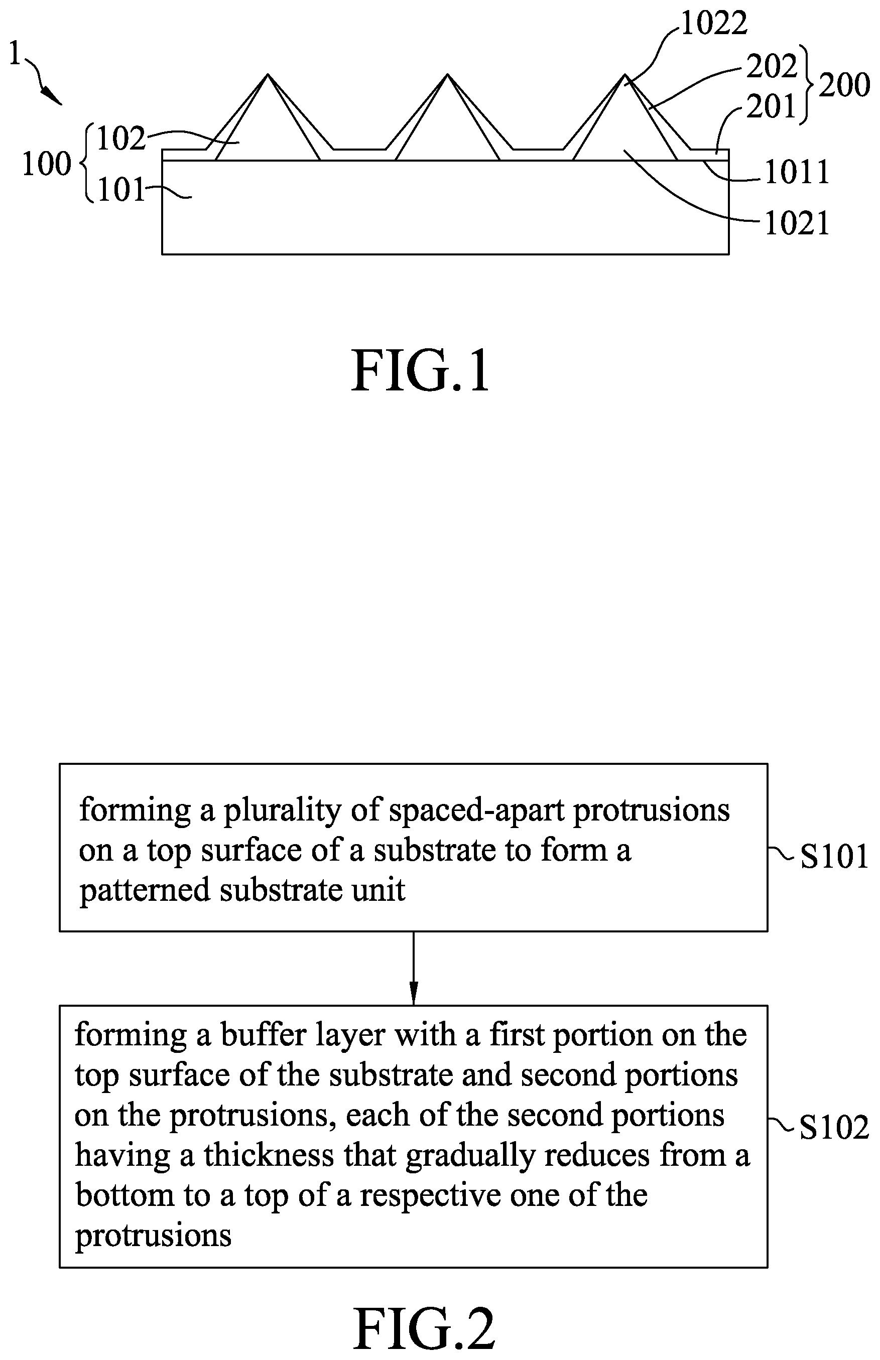Patent US12317644 Figure 1 – Epitaxial substrate structure, light emitting diode chip including the same, and manufacturing methods thereof