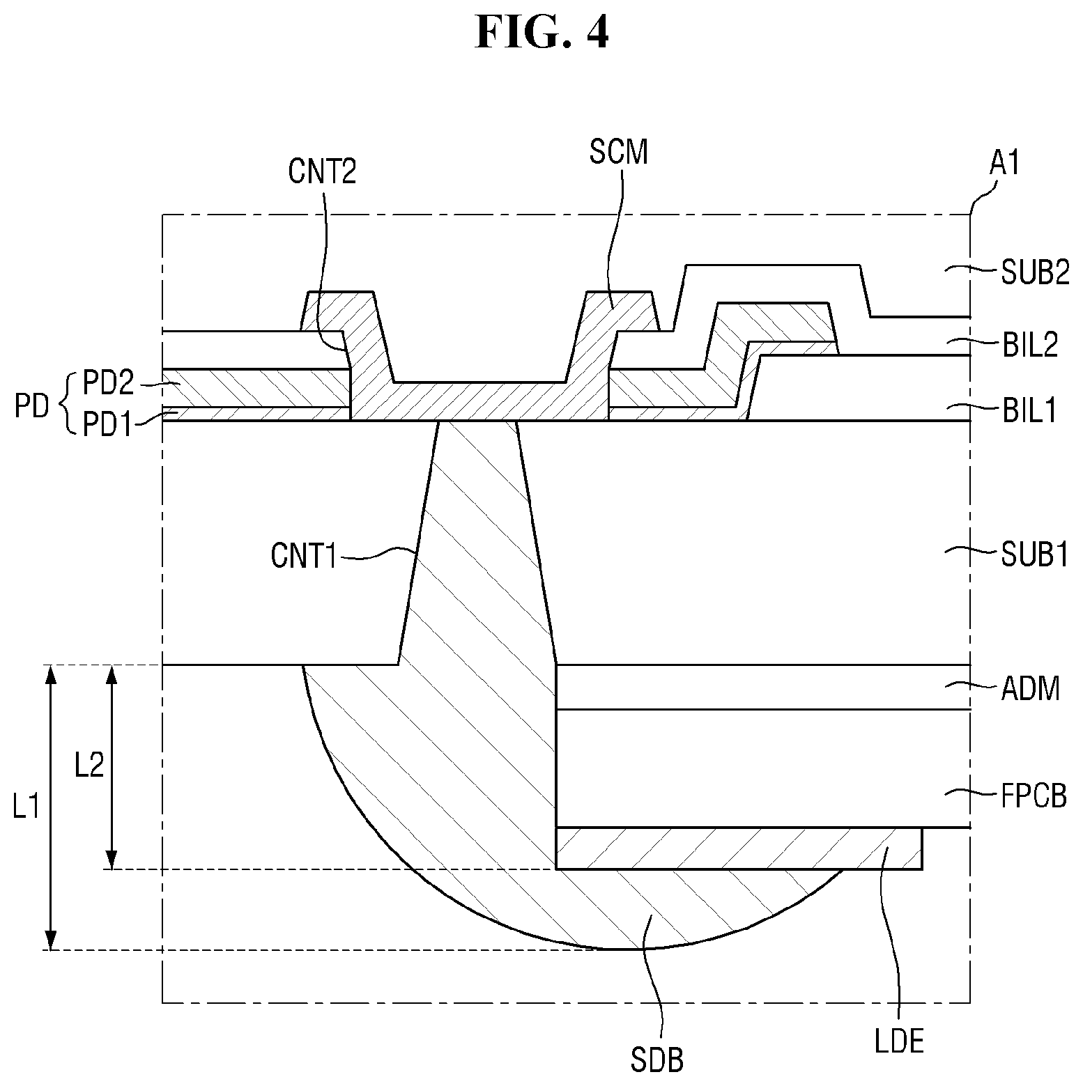 Patent US12317645 Figure 4 – Display device, method of providing the same, and tiled display device including display device