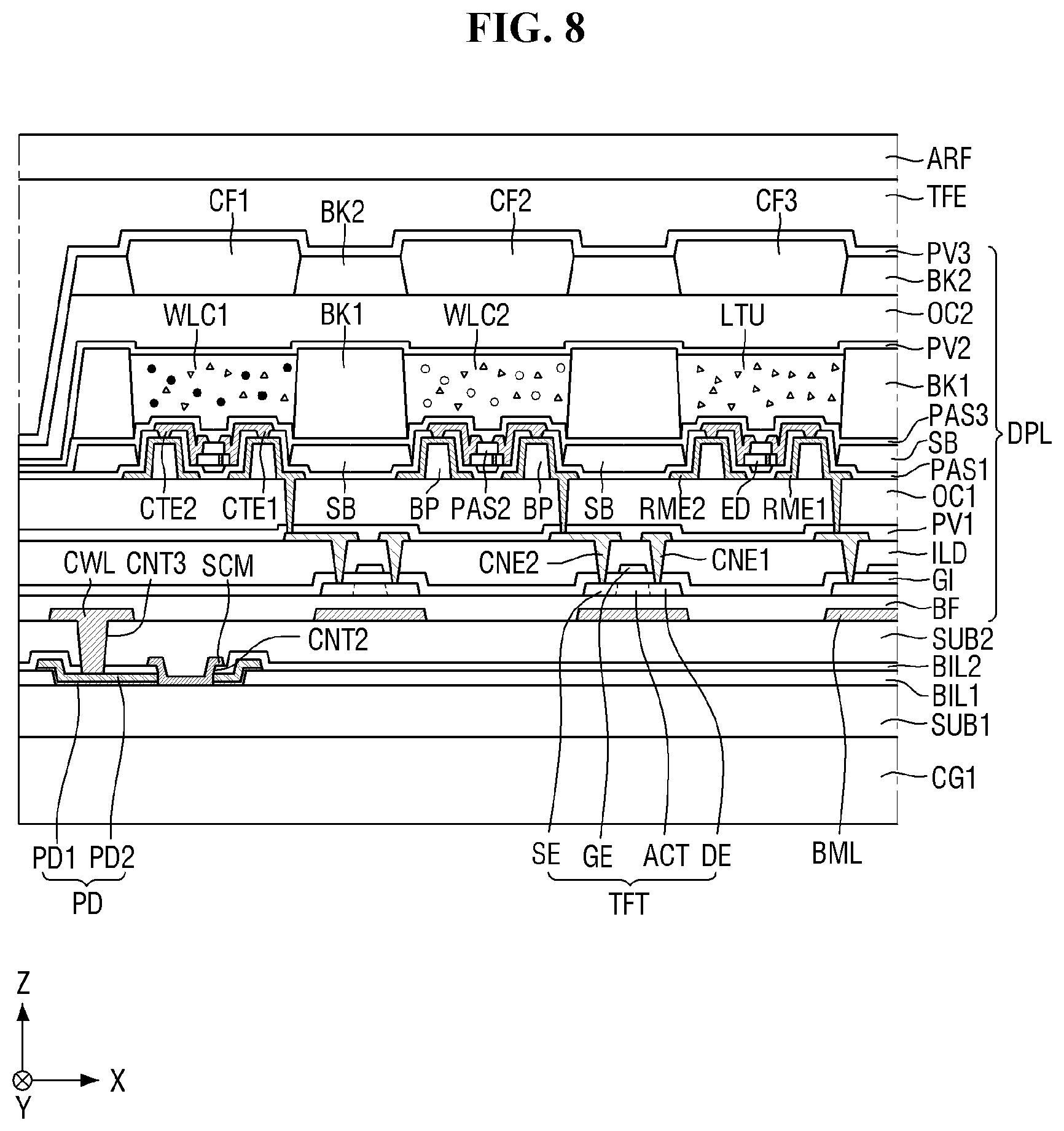 Patent US12317645 Figure 7 – Display device, method of providing the same, and tiled display device including display device