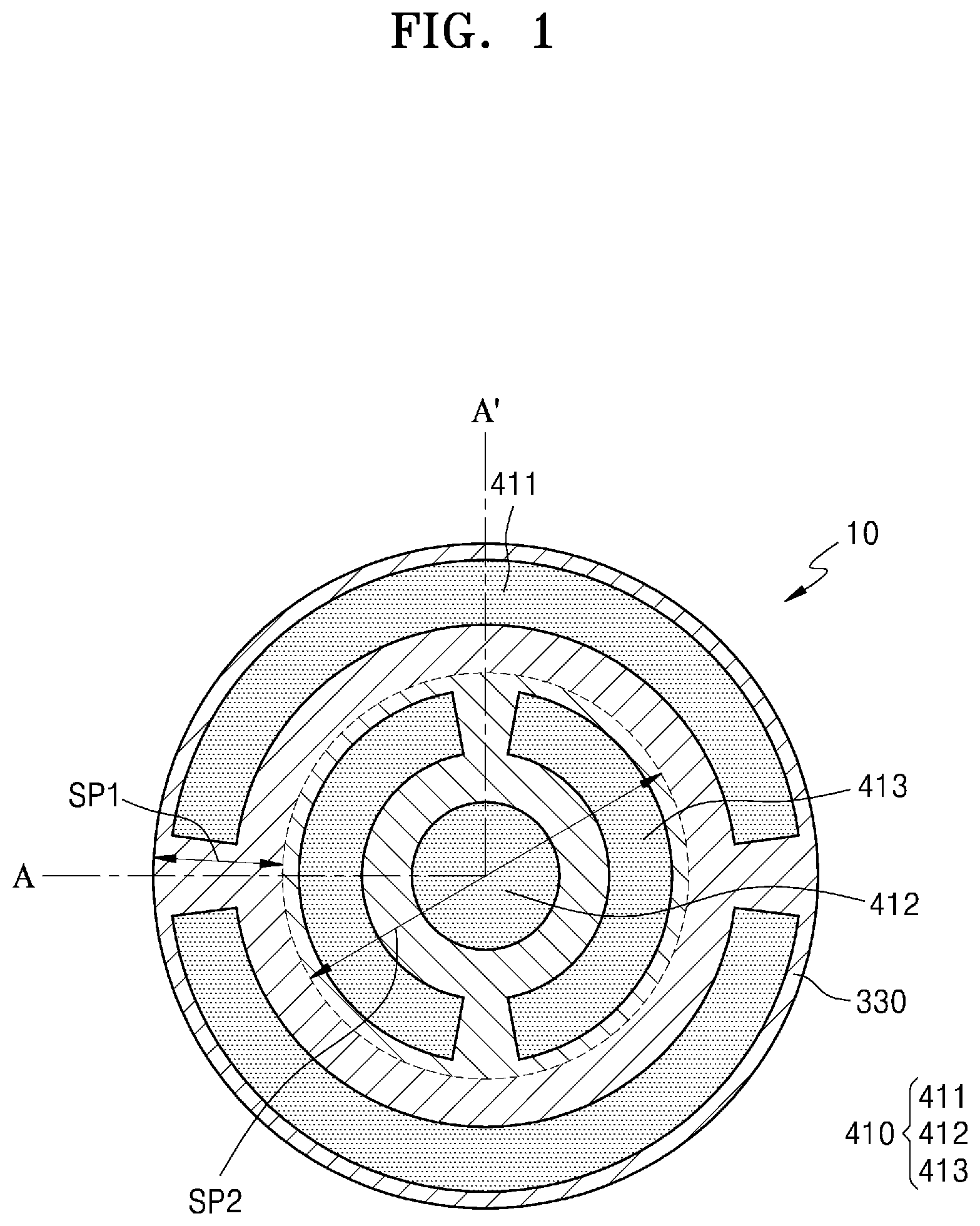Patent US12317646 Figure 1 – Light-emitting device and display apparatus including the same