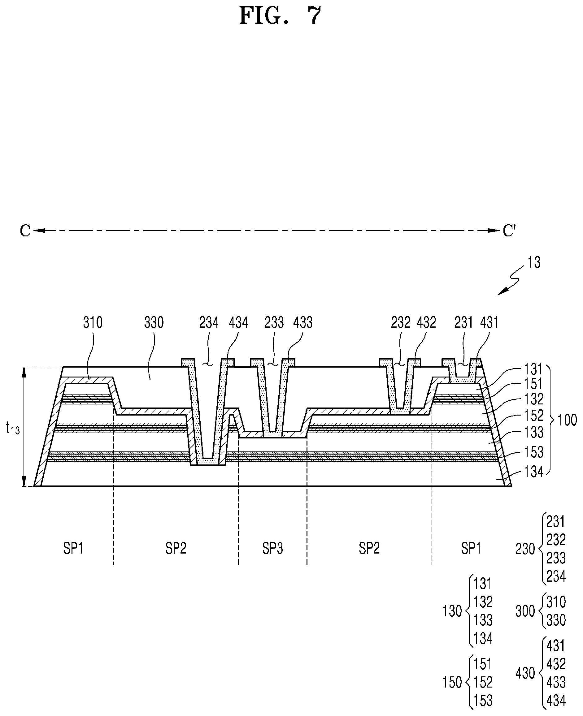 Patent US12317646 Figure 7 – Light-emitting device and display apparatus including the same