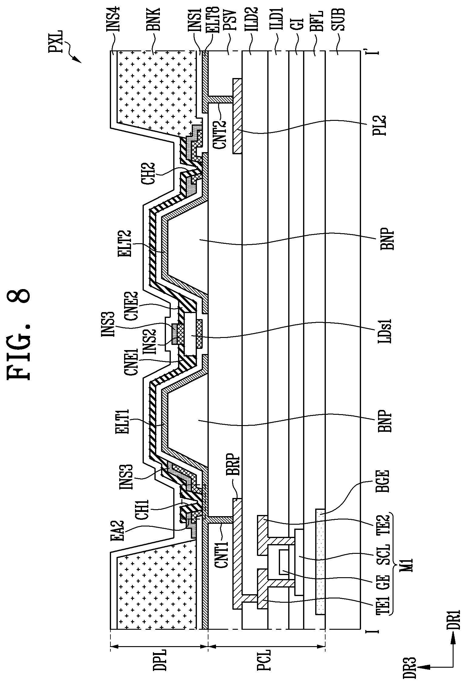 Patent US12317649 Figure 7 – Display device and method of manufacturing the same