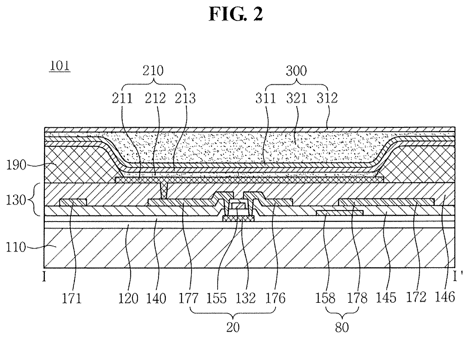 Patent US12317675 Figure 2 – Organic light-emitting diode display device including a thin film encapsulation layer