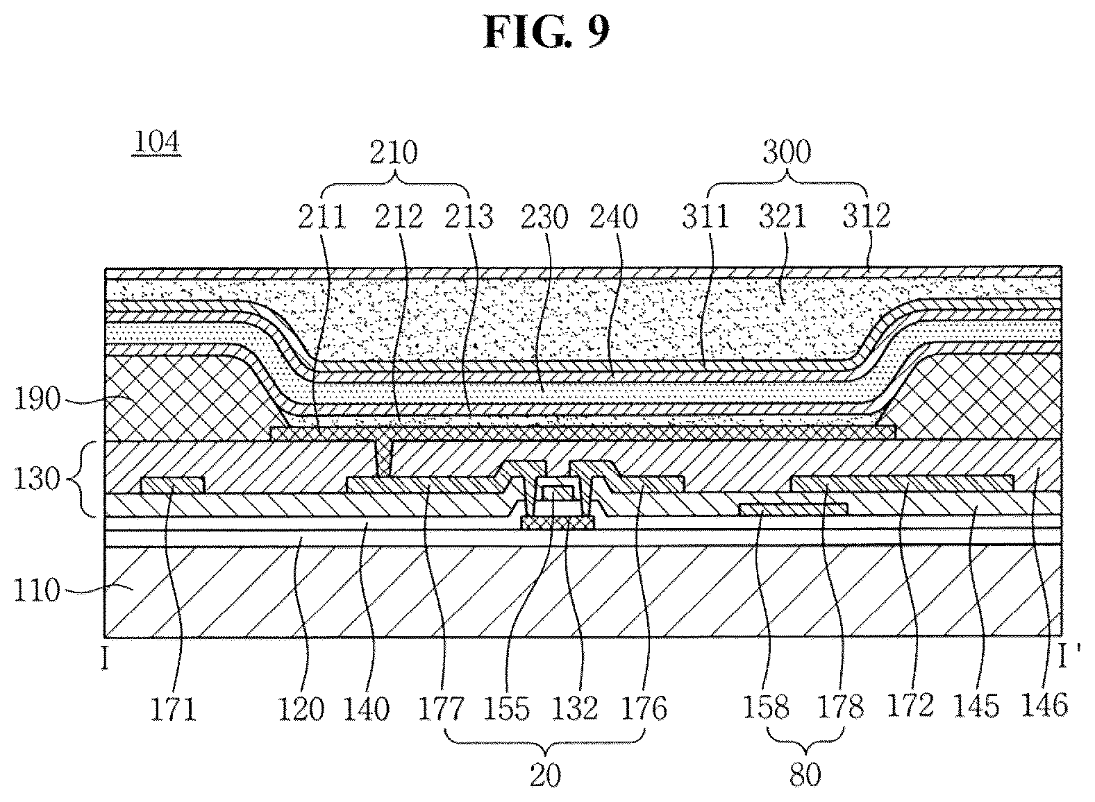 Patent US12317675 Figure 9 – Organic light-emitting diode display device including a thin film encapsulation layer
