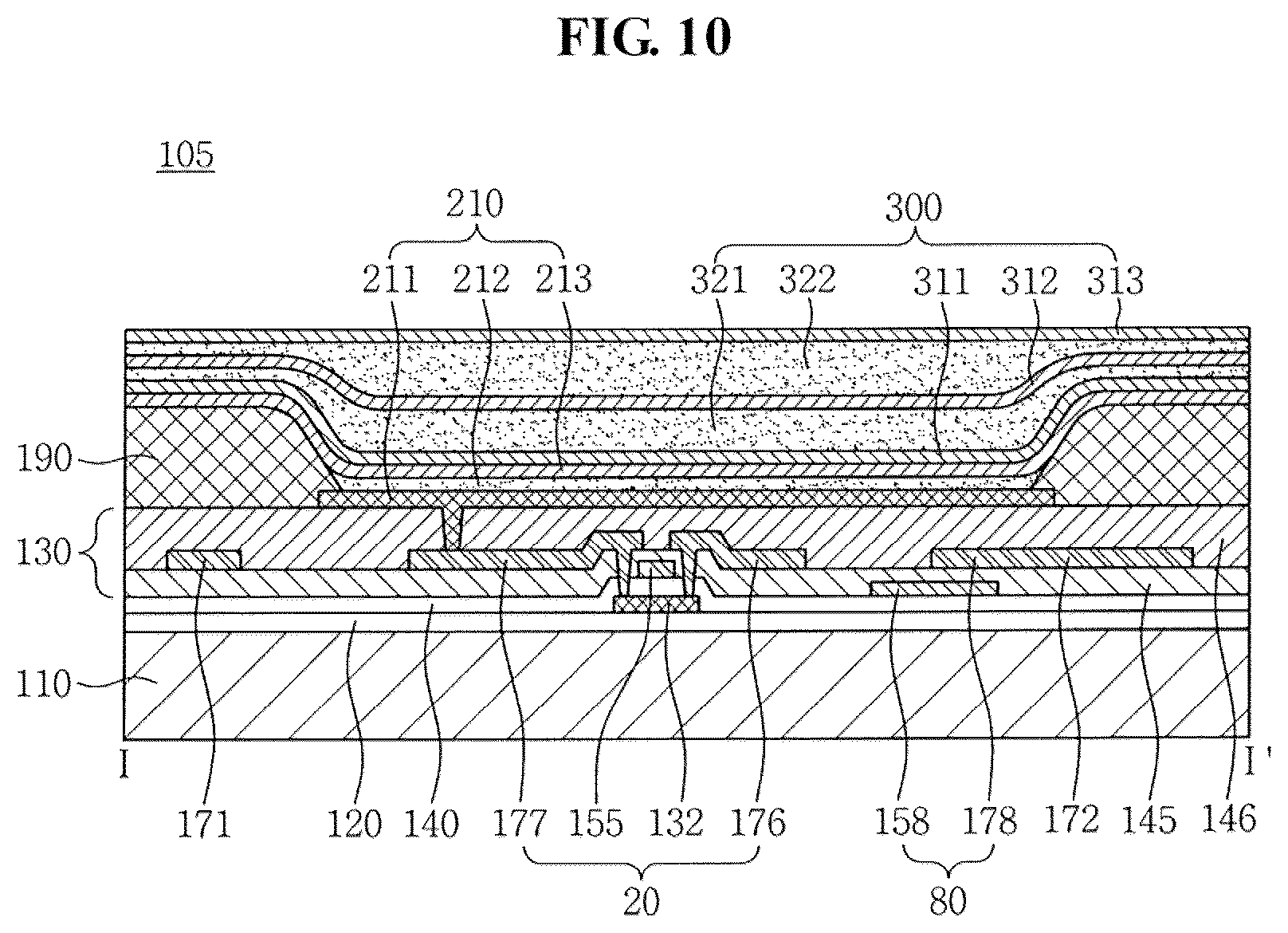 Patent US12317675 Figure 10 – Organic light-emitting diode display device including a thin film encapsulation layer