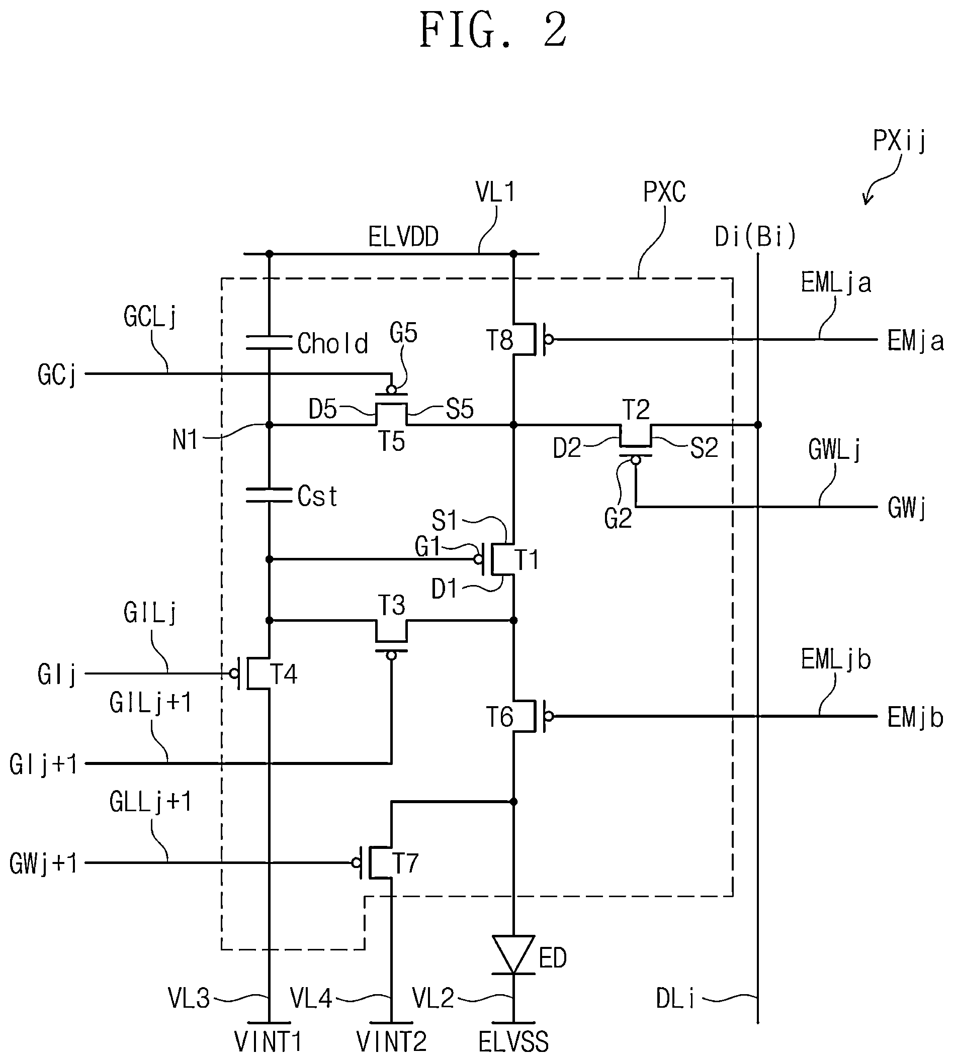 Patent US12317681 Figure 2 – Pixel and display device