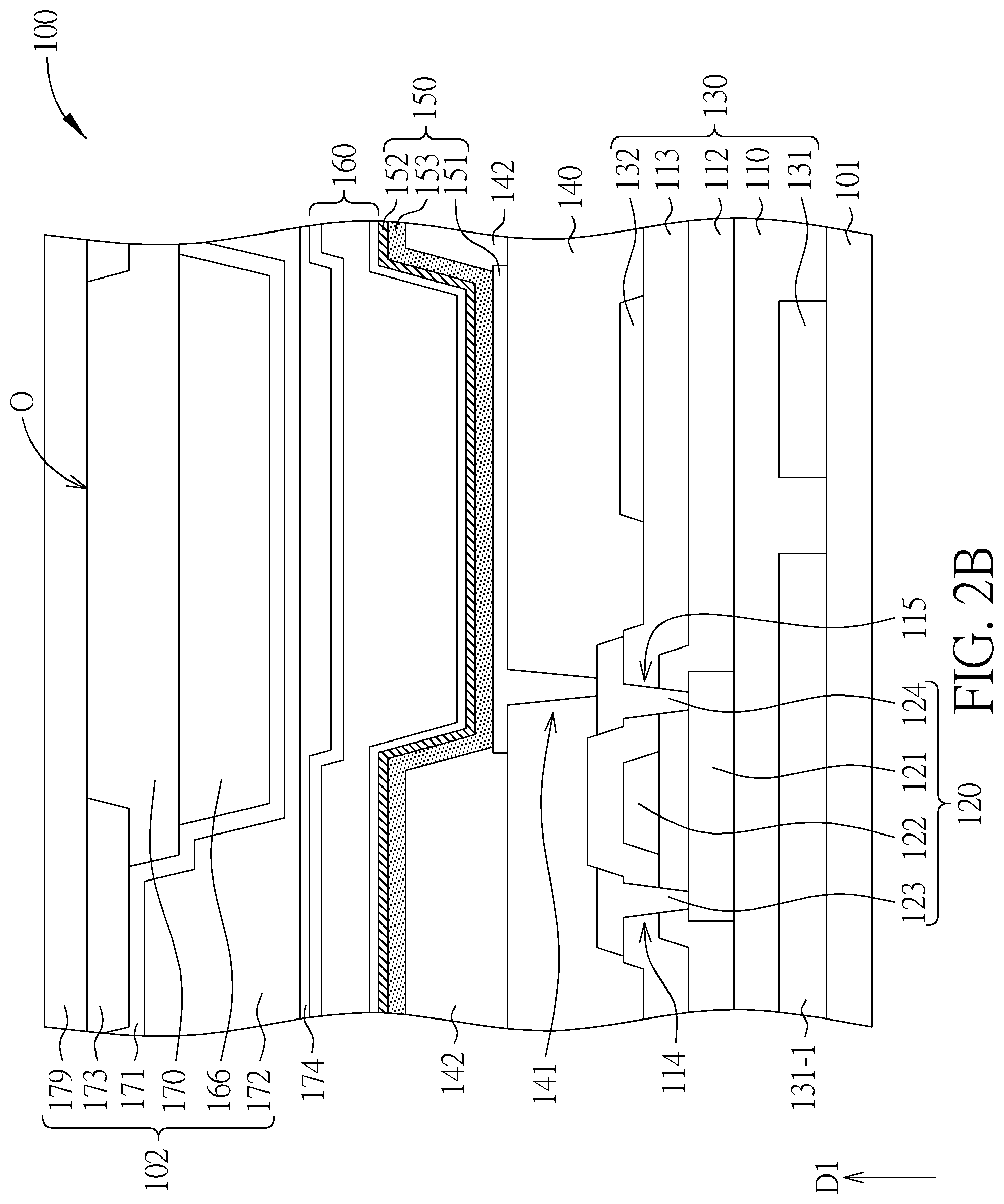 Patent US12317682 Figure 5 – Display device including blue organic light emitting diode and blue light blocking layer