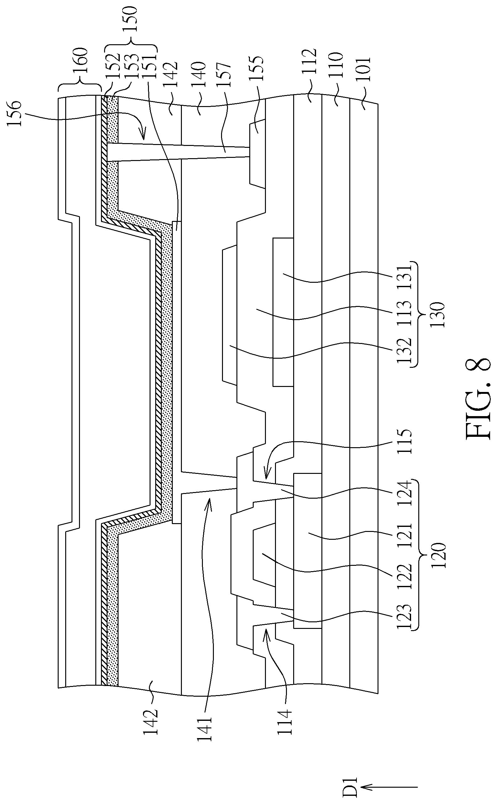 Patent US12317682 Figure 12 – Display device including blue organic light emitting diode and blue light blocking layer