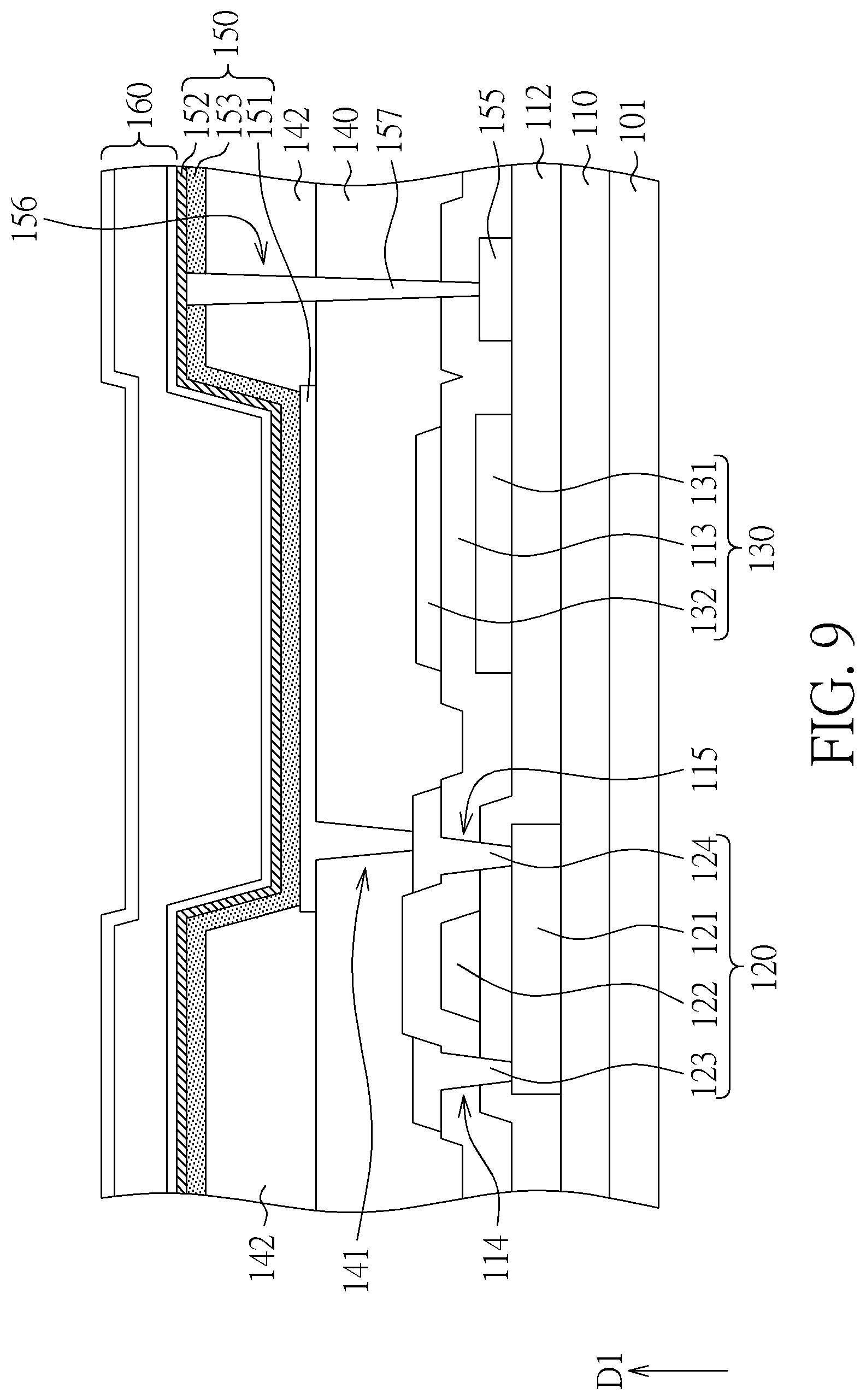 Patent US12317682 Figure 13 – Display device including blue organic light emitting diode and blue light blocking layer