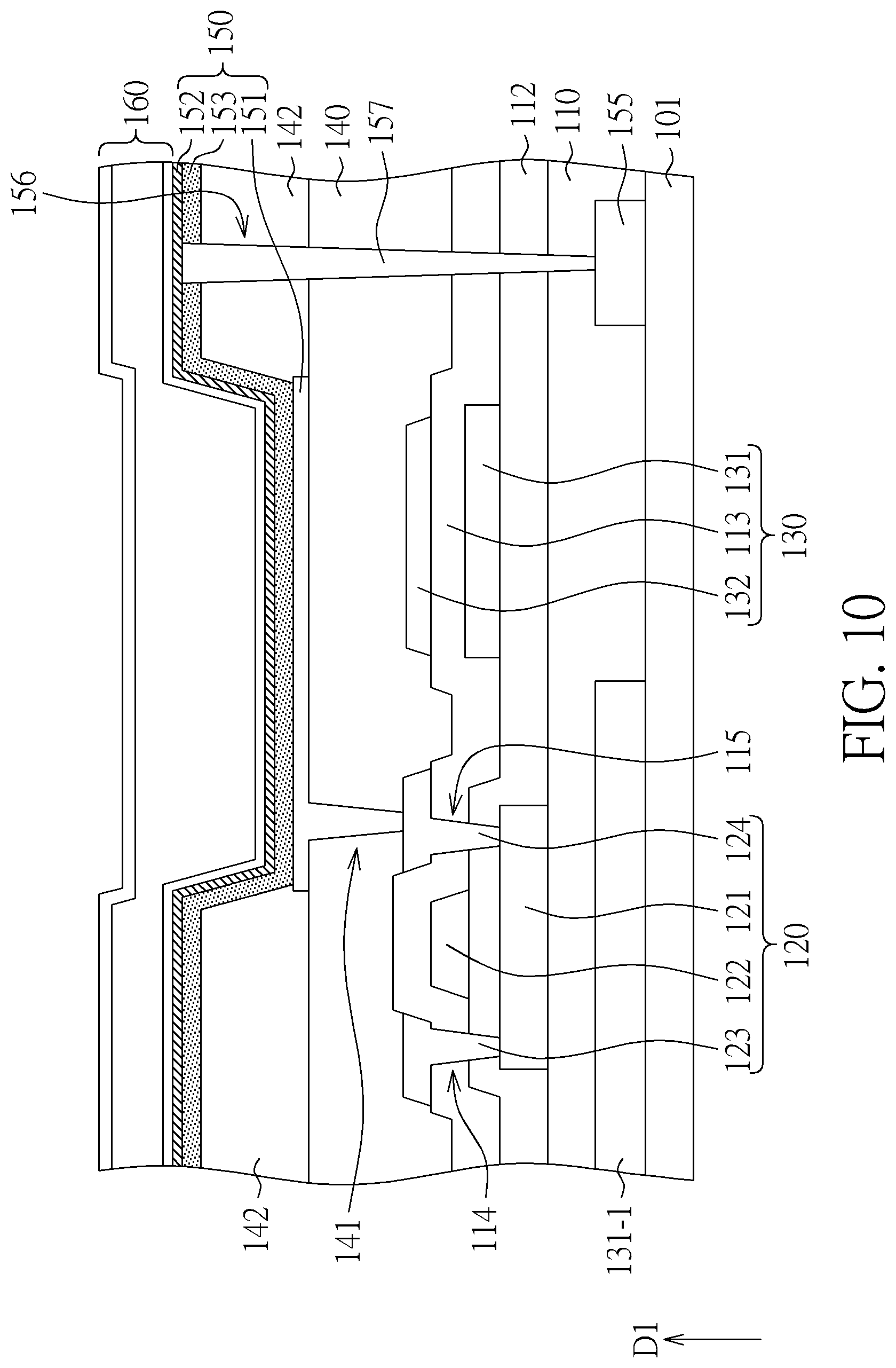 Patent US12317682 Figure 14 – Display device including blue organic light emitting diode and blue light blocking layer
