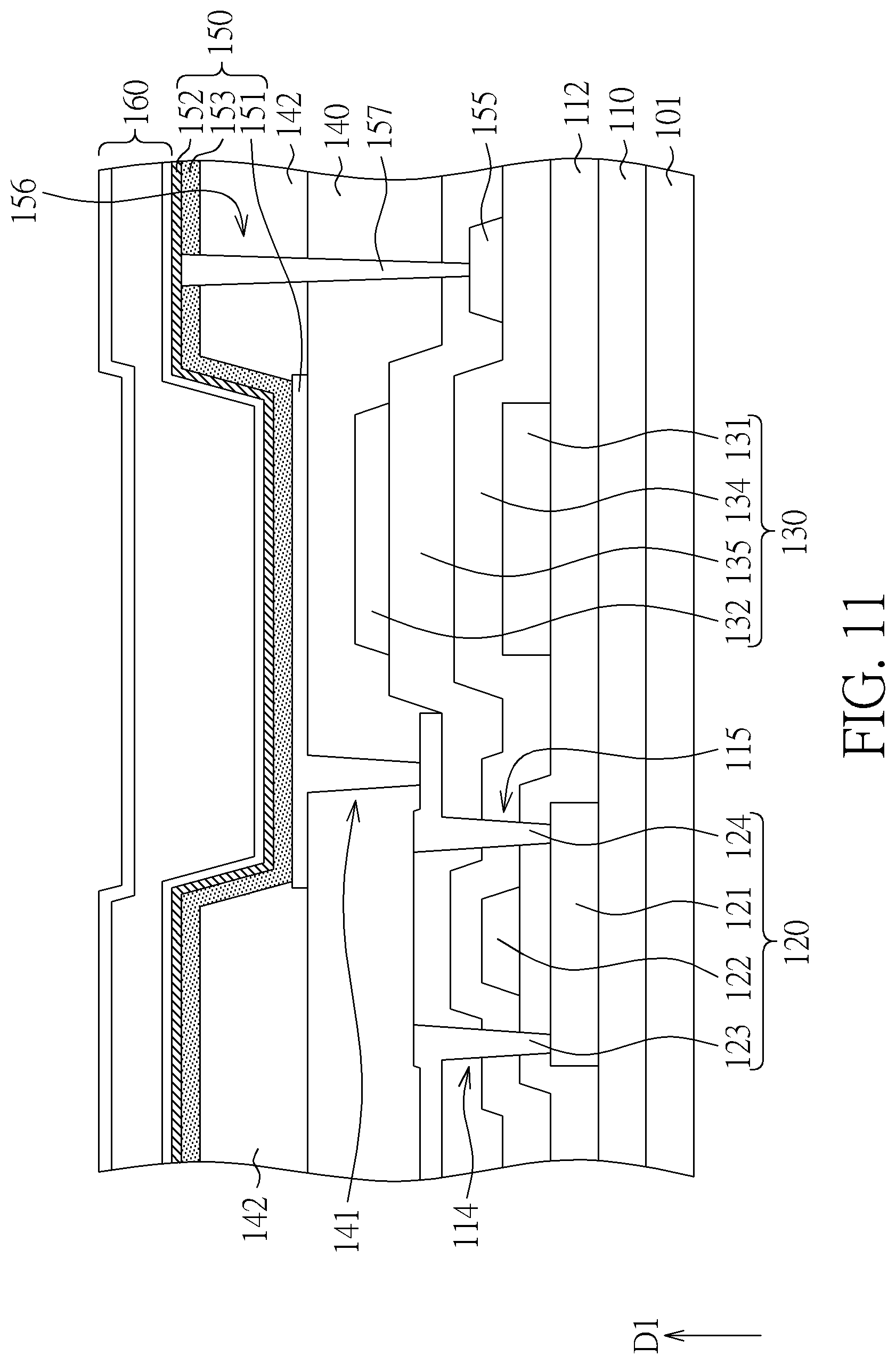 Patent US12317682 Figure 15 – Display device including blue organic light emitting diode and blue light blocking layer