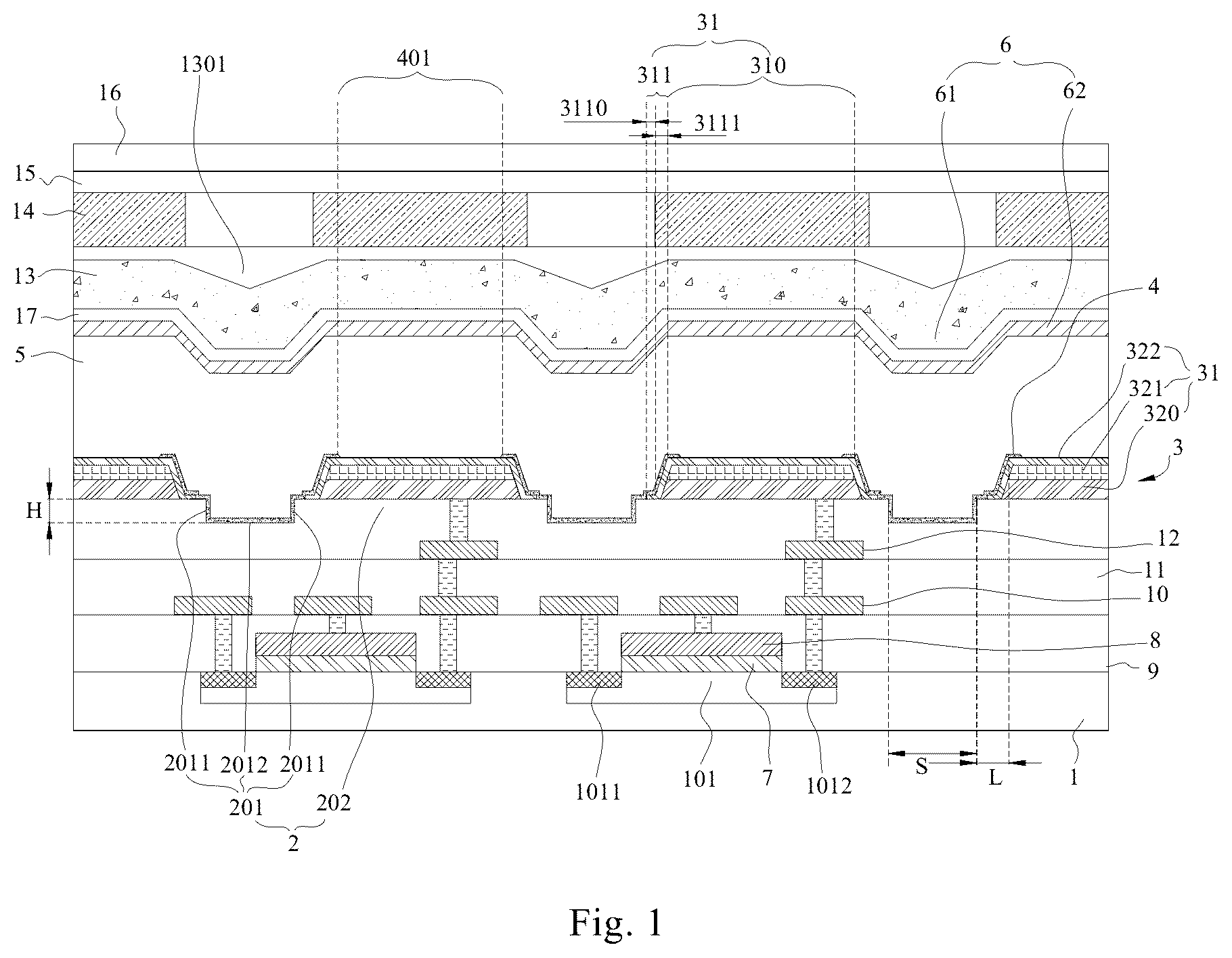Patent US12317689 Figure 1 – Display device, display panel and manufacturing method thereof