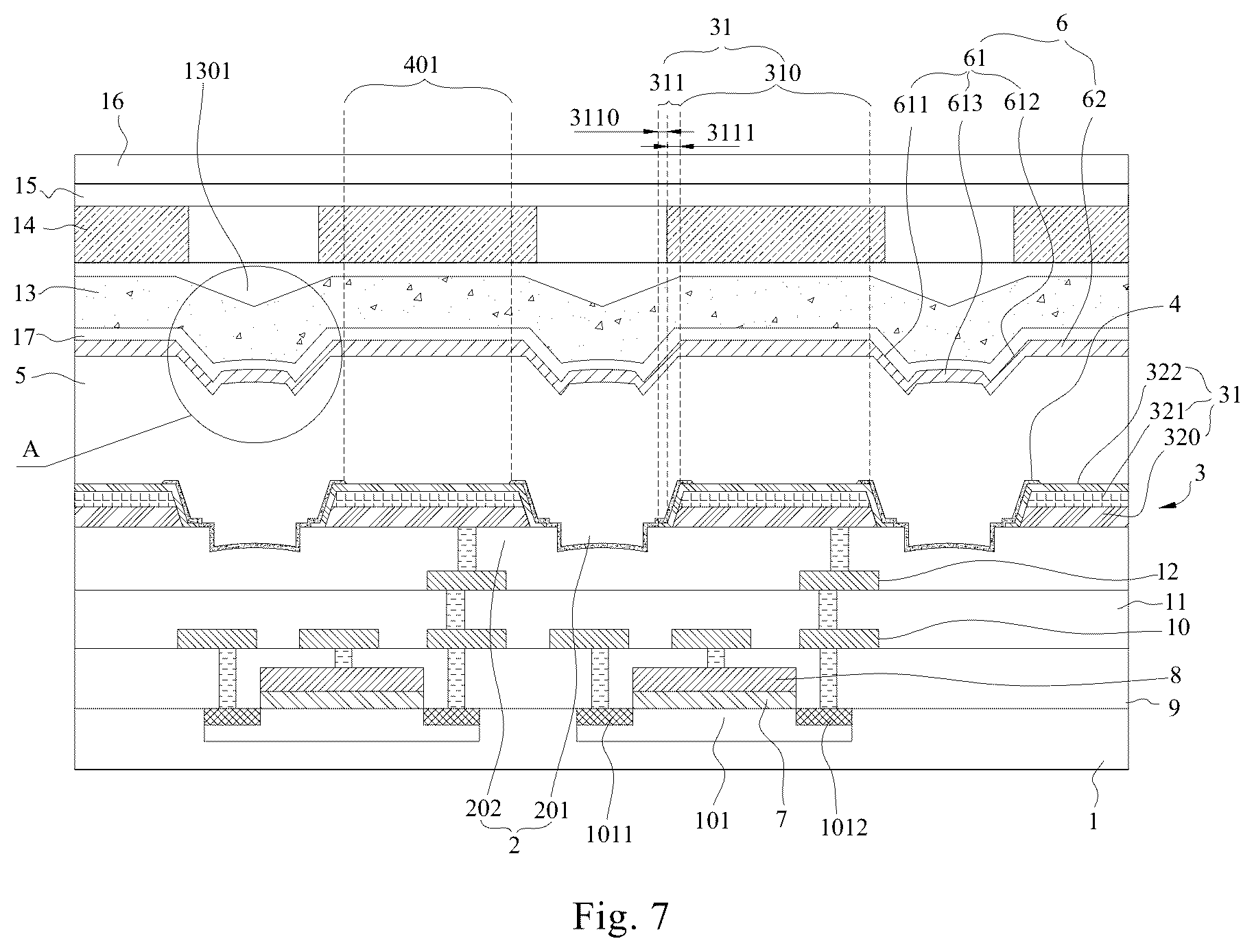 Patent US12317689 Figure 7 – Display device, display panel and manufacturing method thereof