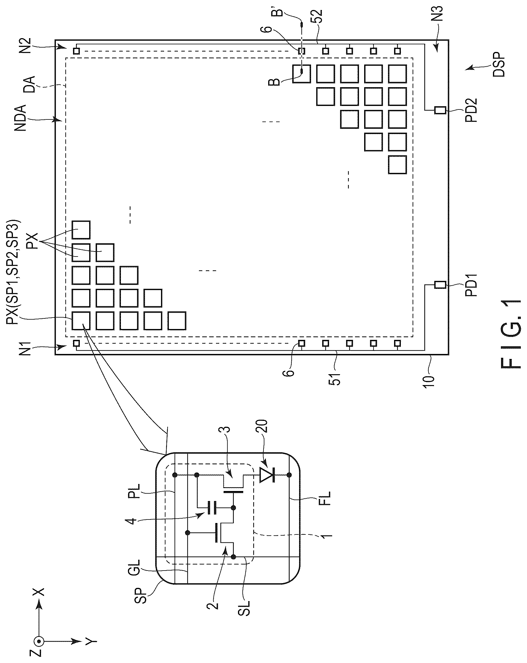 Patent US12317694 Figure 1 – Display device