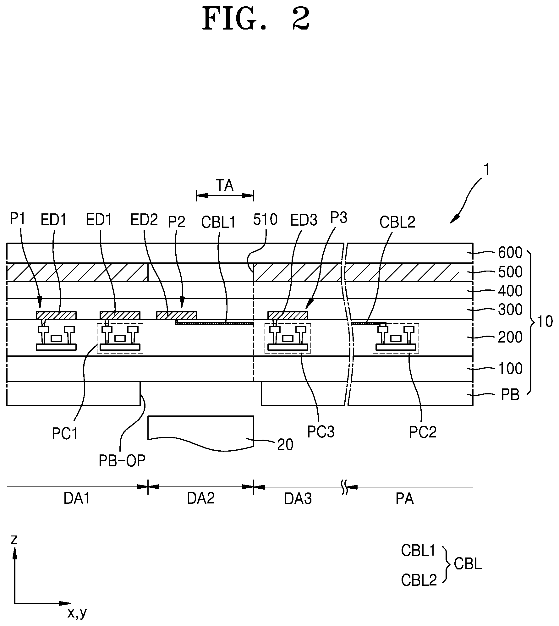 Patent US12317704 Figure 2 – Display panel and electronic apparatus