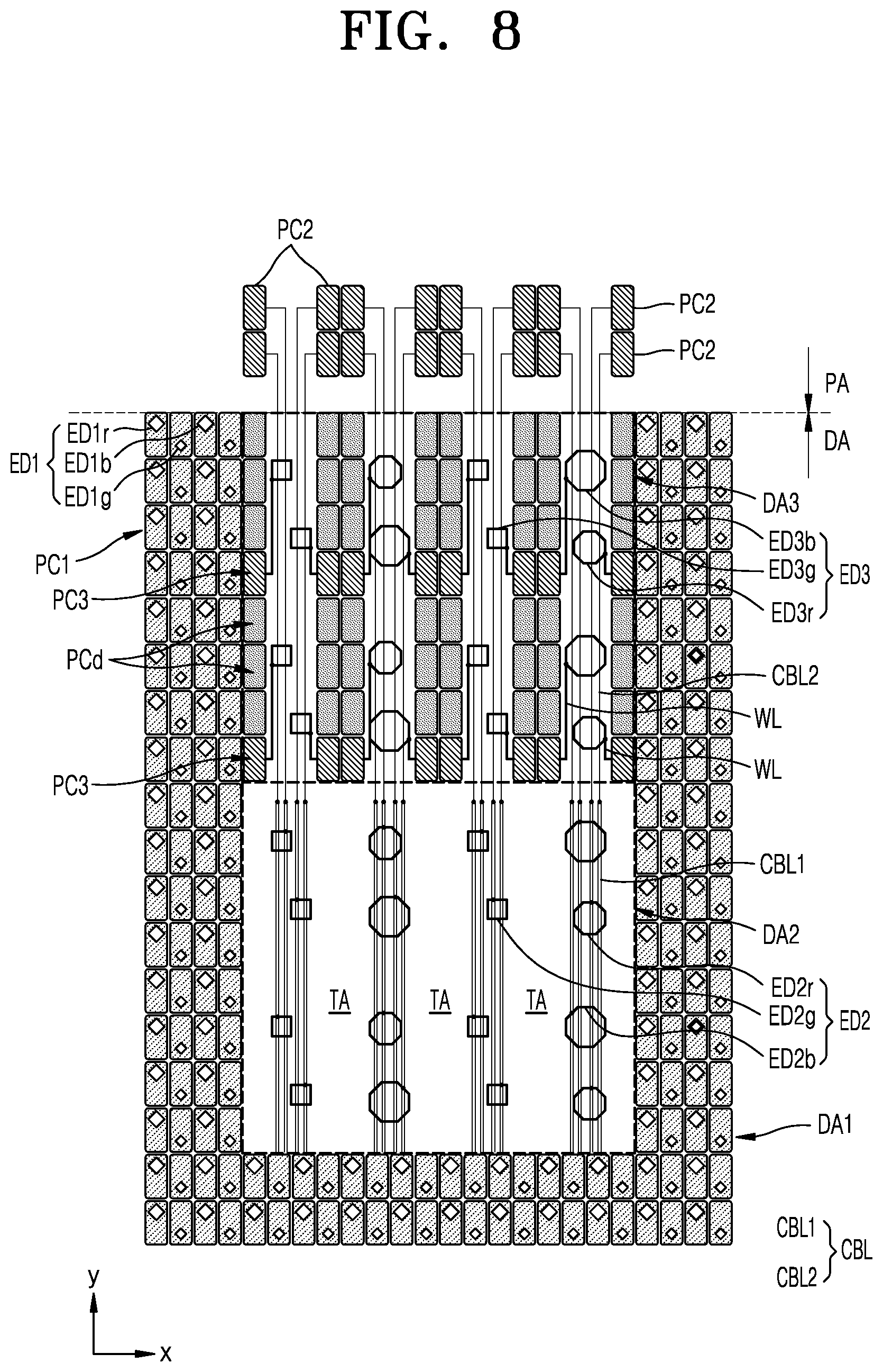 Patent US12317704 Figure 8 – Display panel and electronic apparatus
