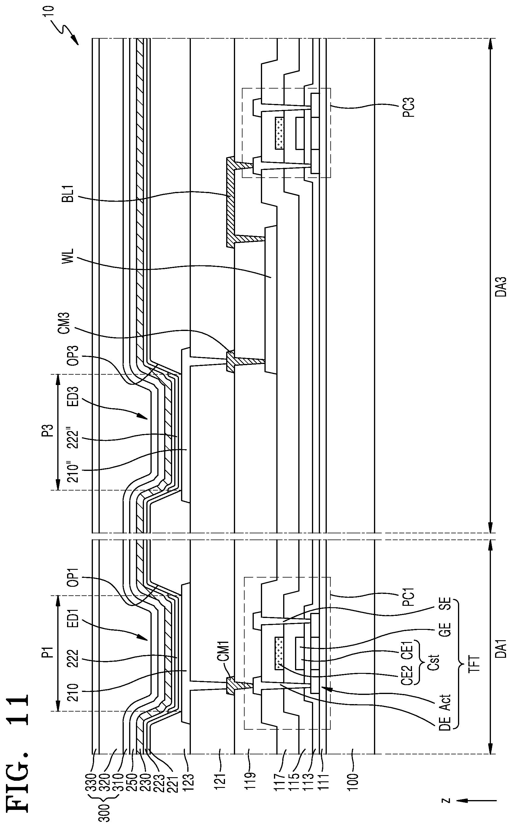Patent US12317704 Figure 11 – Display panel and electronic apparatus