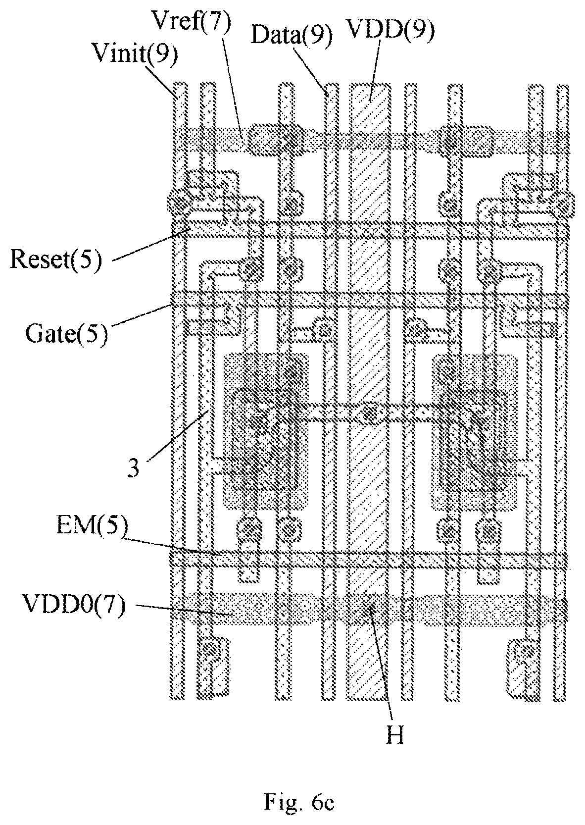 Patent US12317707 Figure 7 – Display substrate including first reference voltage line being electrically coupled to first reference voltage auxiliary line through via holes penetrating through insulation layer therebetween, and display device having the same