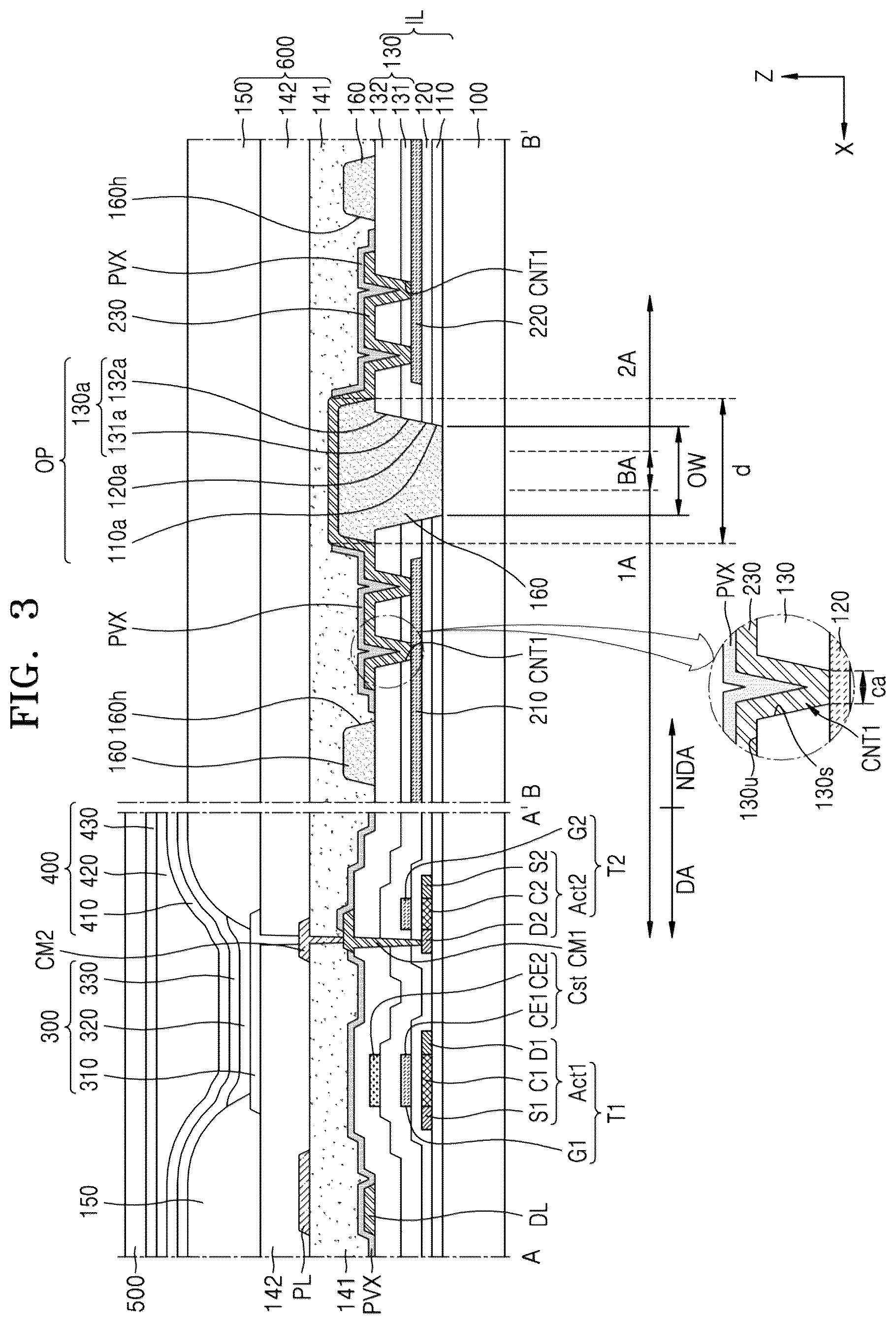 Patent US12317709 Figure 3 – Bendable display device