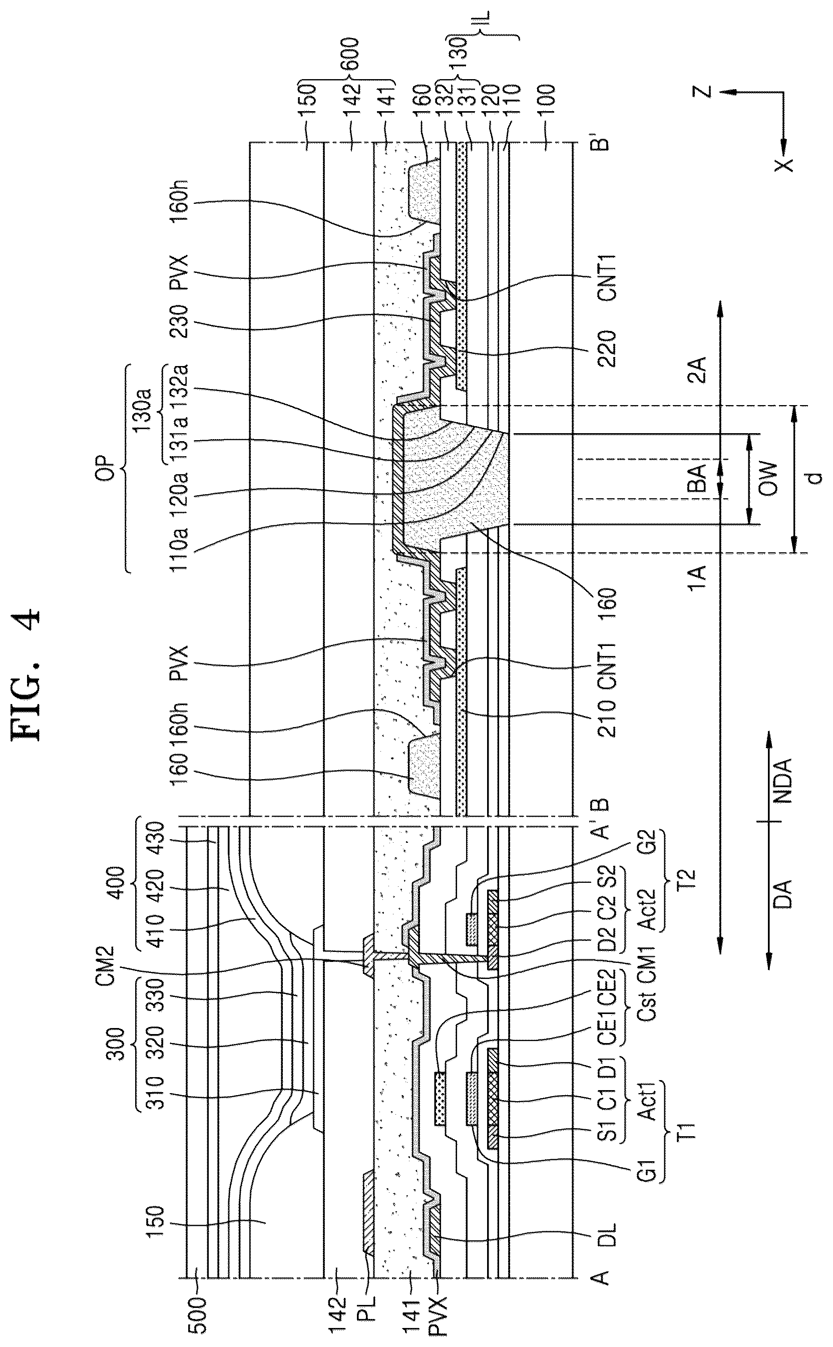 Patent US12317709 Figure 4 – Bendable display device