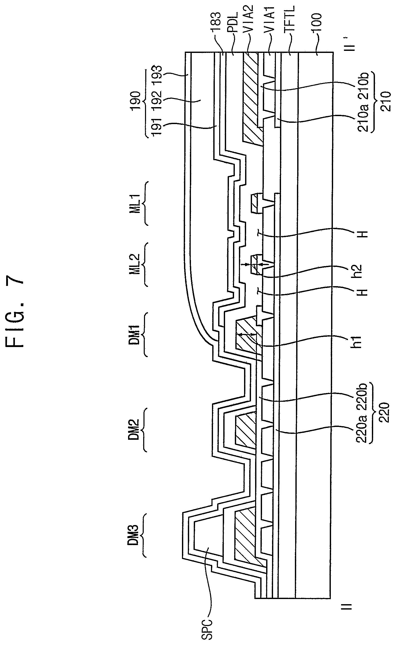 Patent US12317710 Figure 7 – Method of determining the spread of an organic layer in an oled