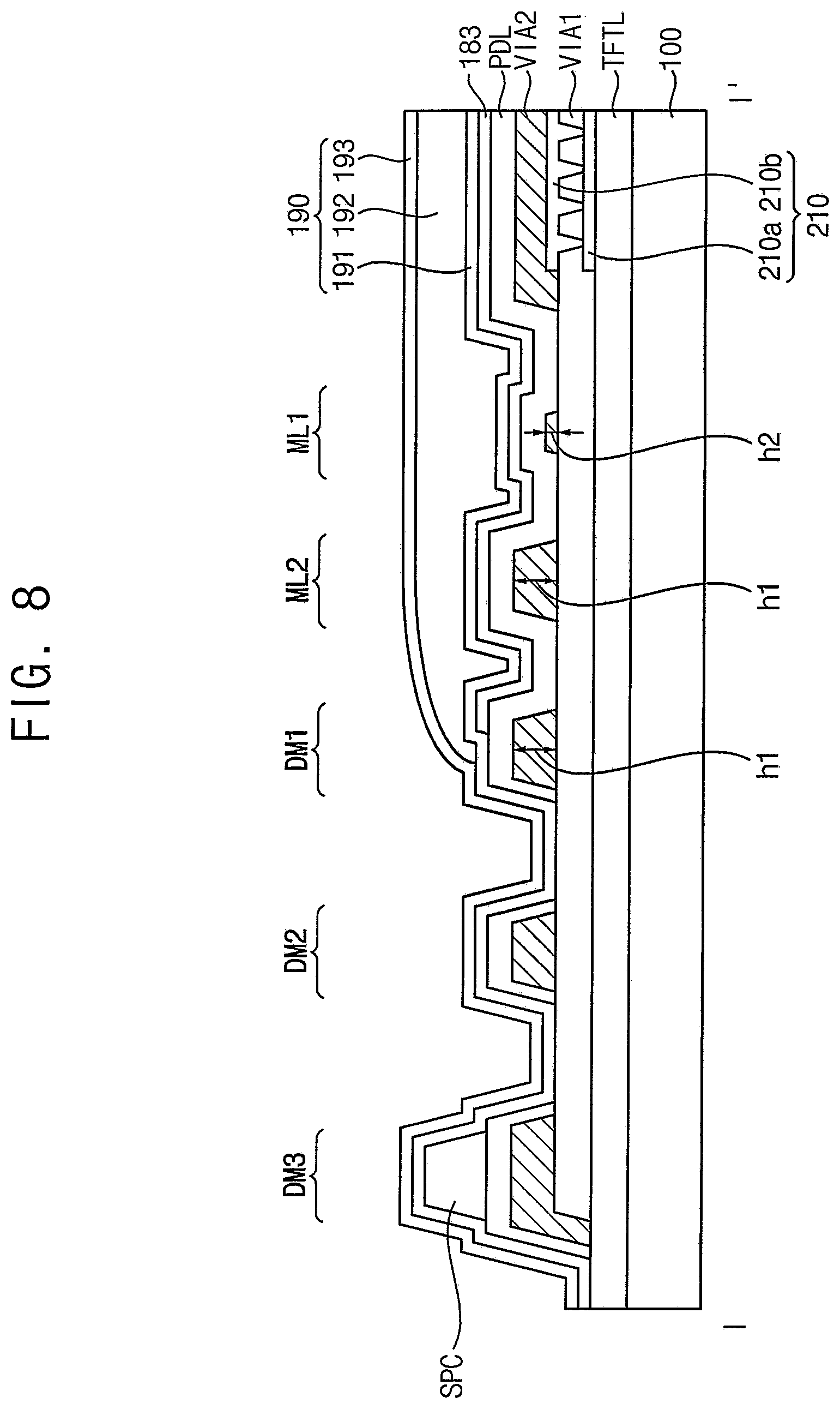 Patent US12317710 Figure 8 – Method of determining the spread of an organic layer in an oled
