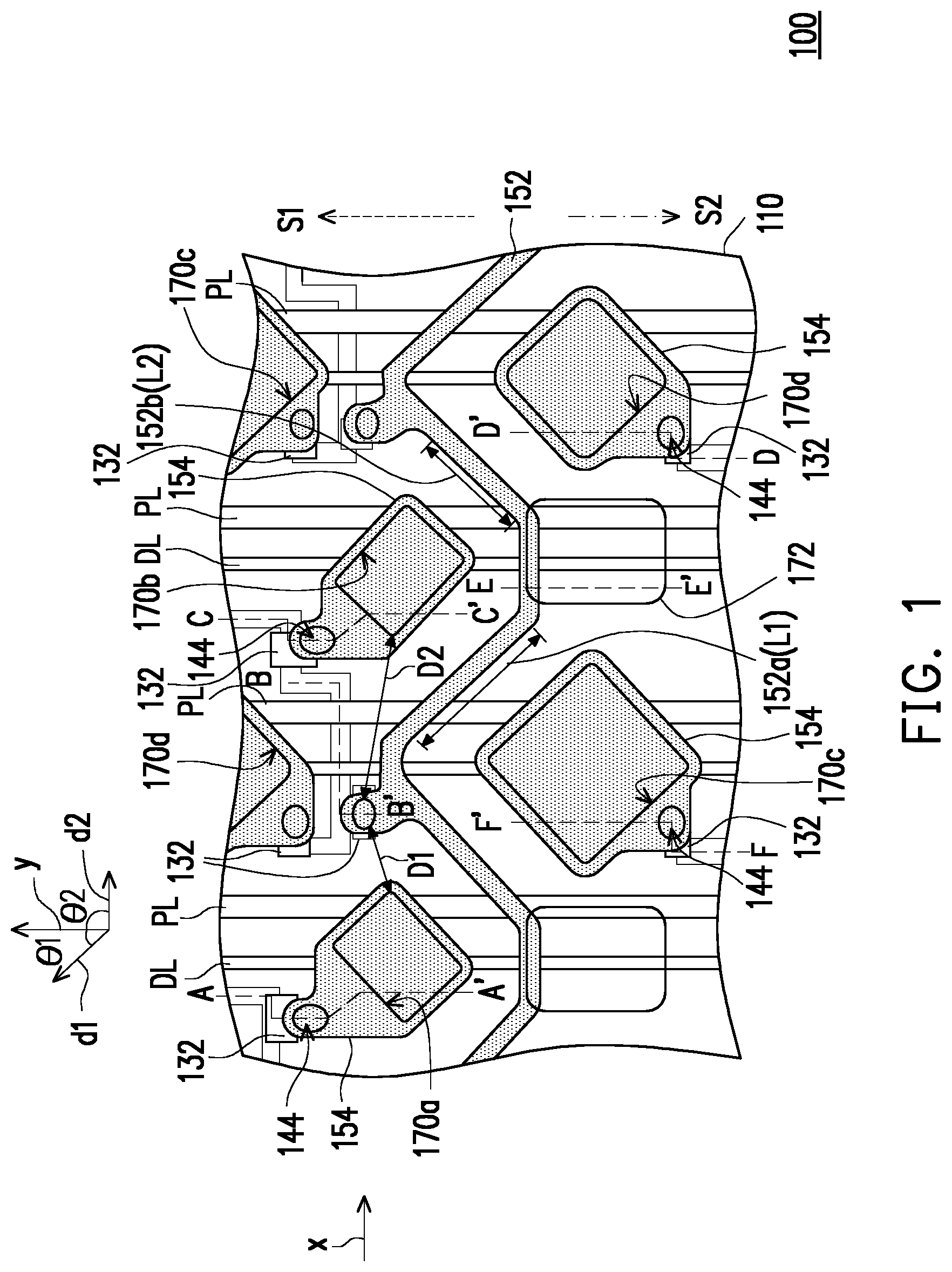 Patent US12317714 — Display device having power line — Figure 1