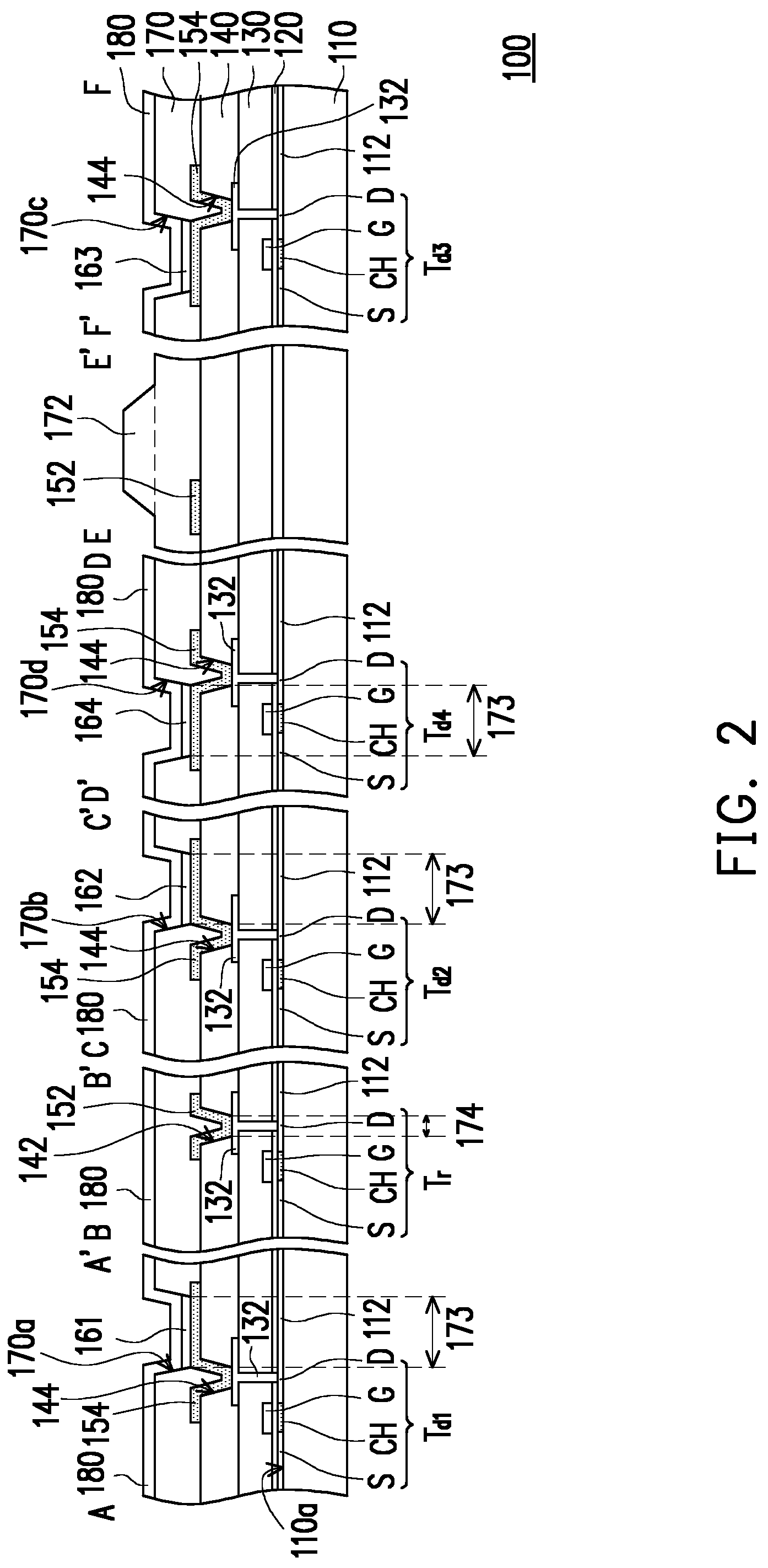 Patent US12317714 Figure 2 – Display device having power line