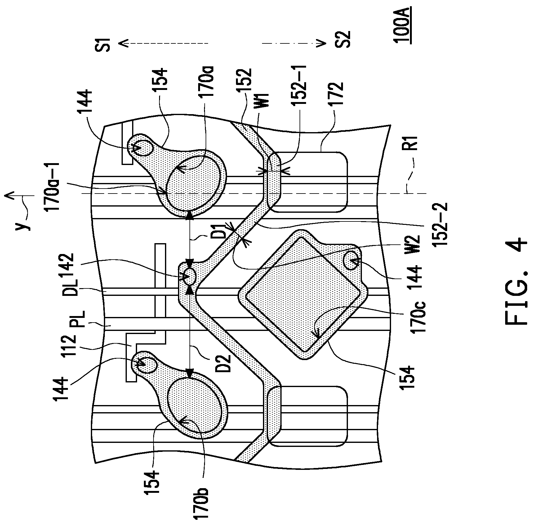 Patent US12317714 Figure 4 – Display device having power line