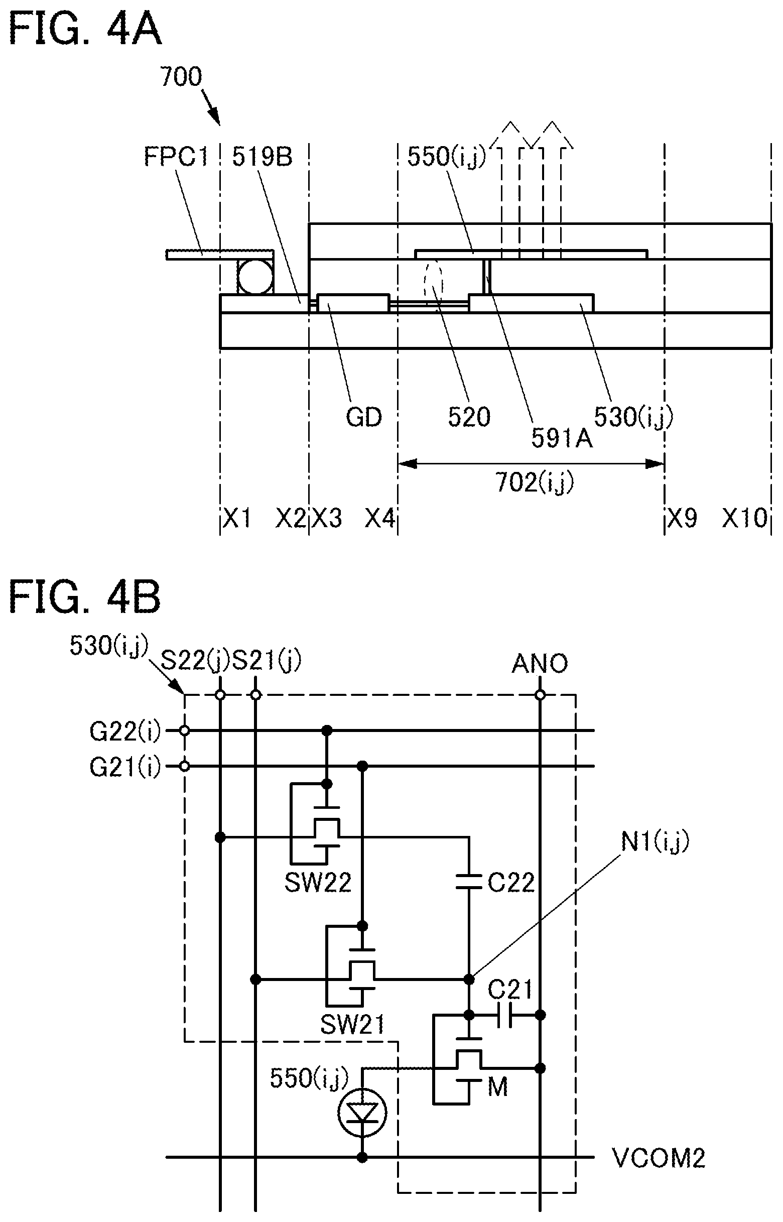 Patent US12317723 Figure 4 – Display panel, display device, input/output device, and data processing device