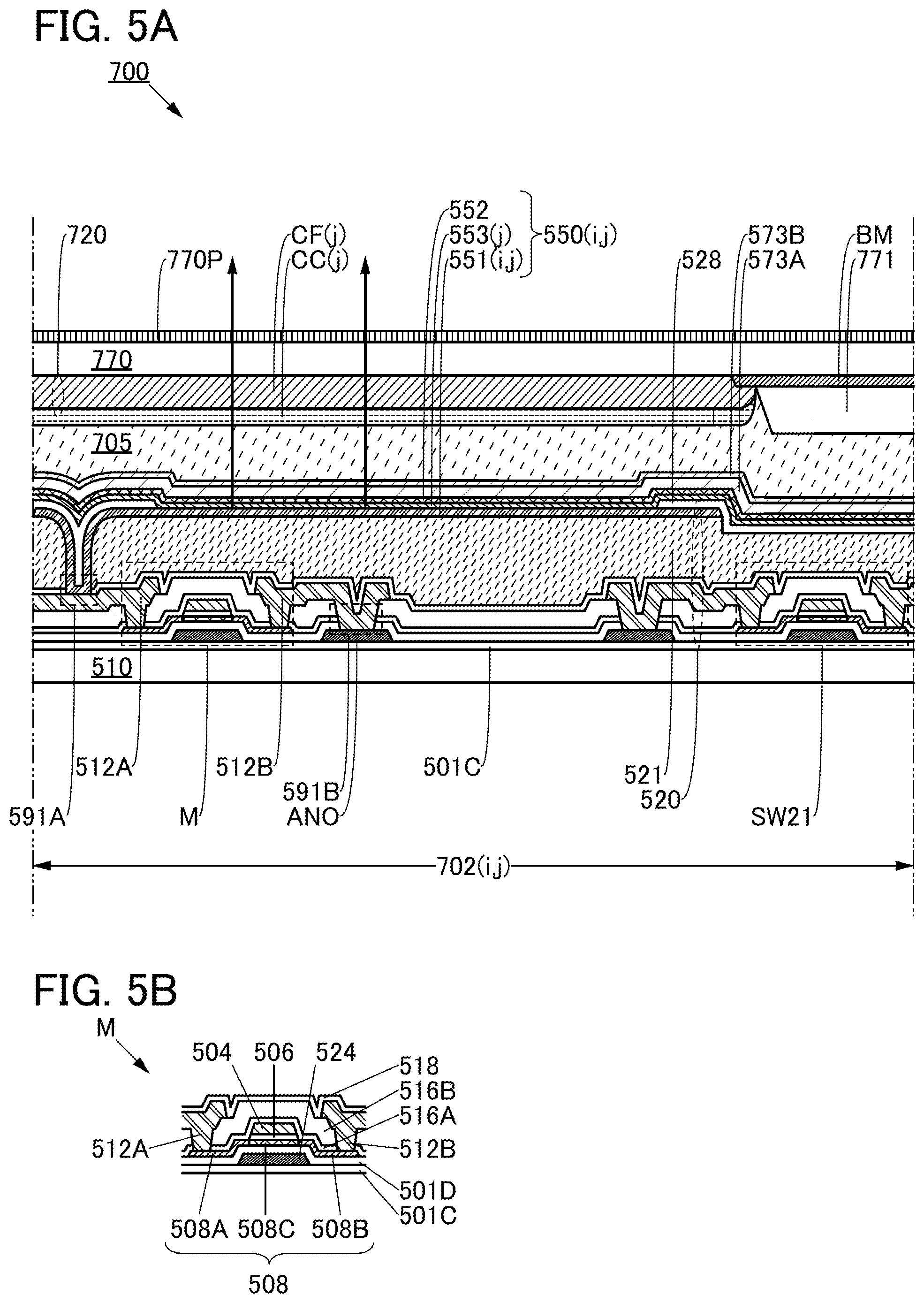 Patent US12317723 Figure 5 – Display panel, display device, input/output device, and data processing device
