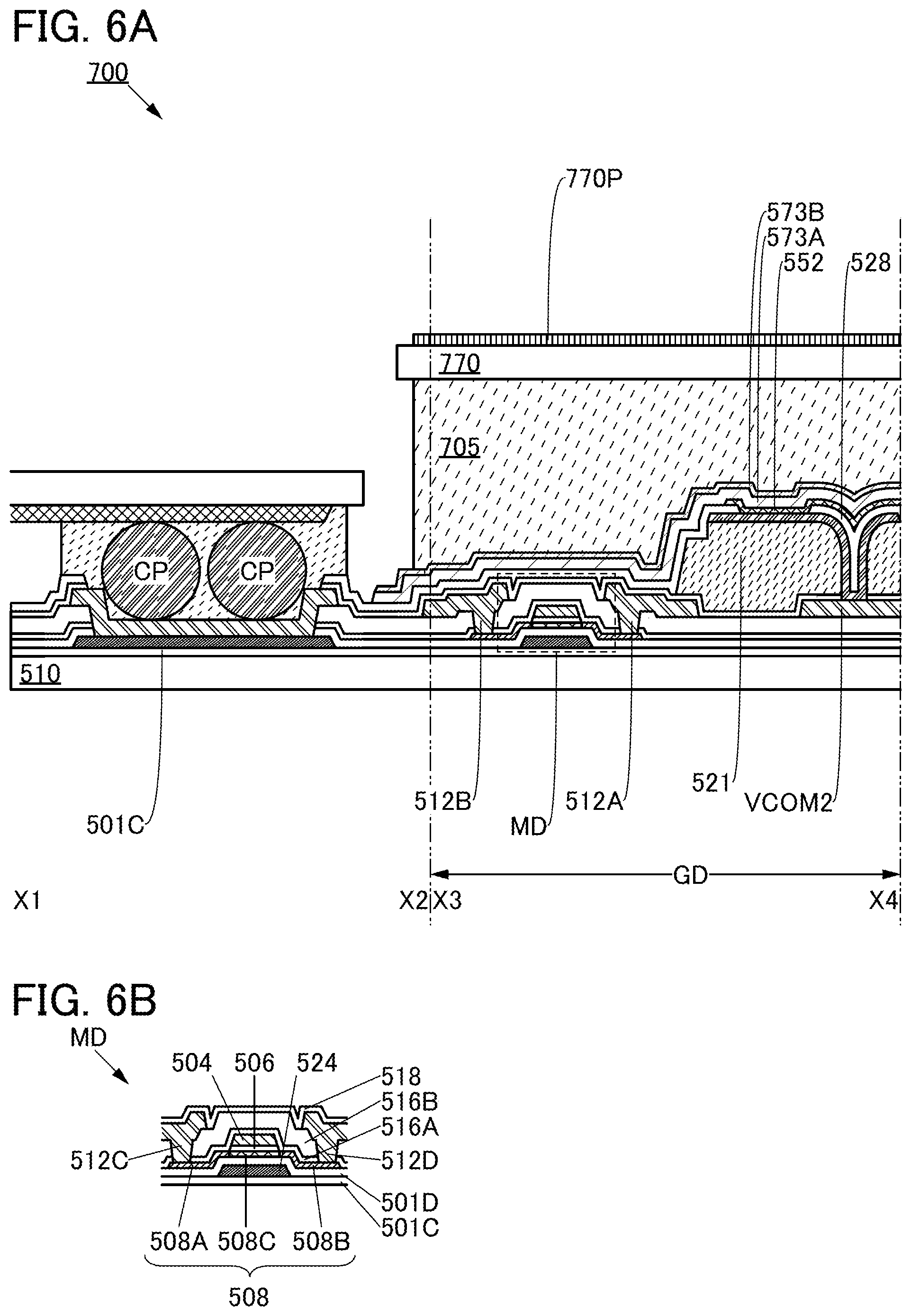 Patent US12317723 Figure 6 – Display panel, display device, input/output device, and data processing device