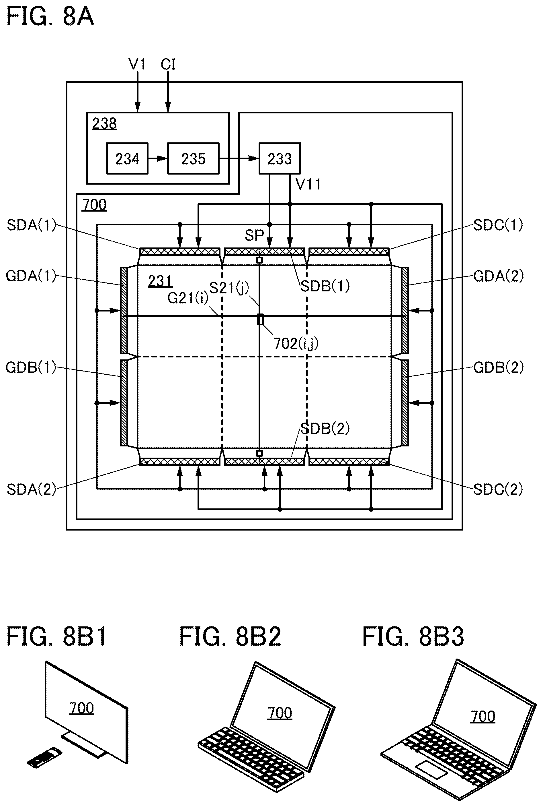Patent US12317723 Figure 8 – Display panel, display device, input/output device, and data processing device