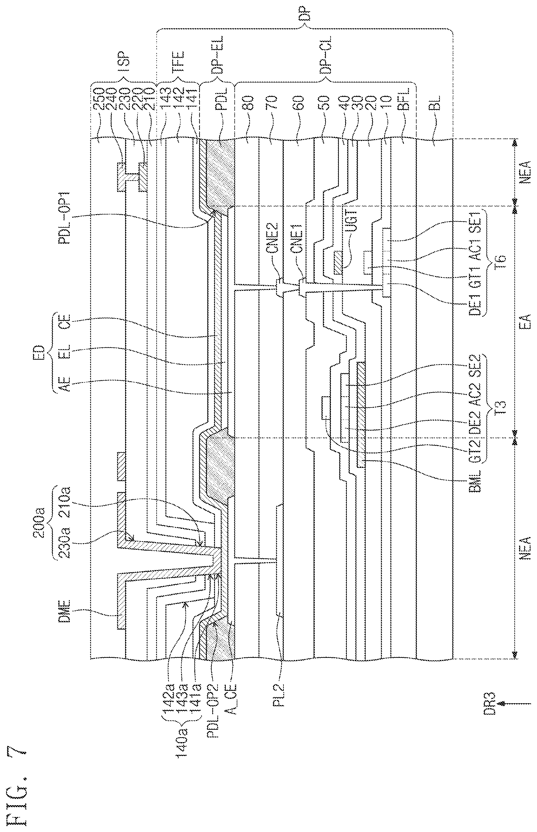 Patent US12317725 Figure 11 – Display device having an input sensing layer including a dummy electrode and method of manufacturing the same