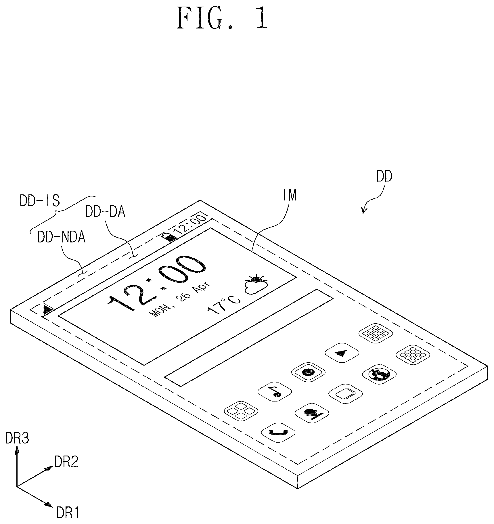 Patent US12317726 Figure 1 – Electronic device comprising display panel and input sensor