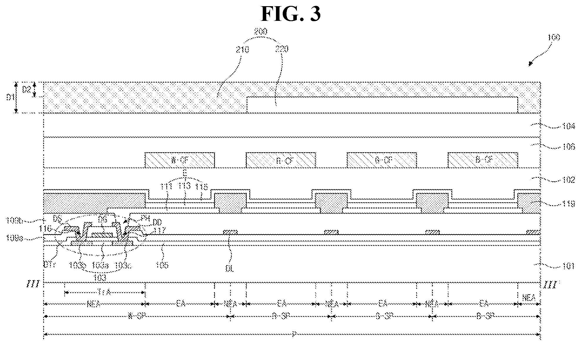 Patent US12317729 Figure 4 – Organic light emitting diode display device