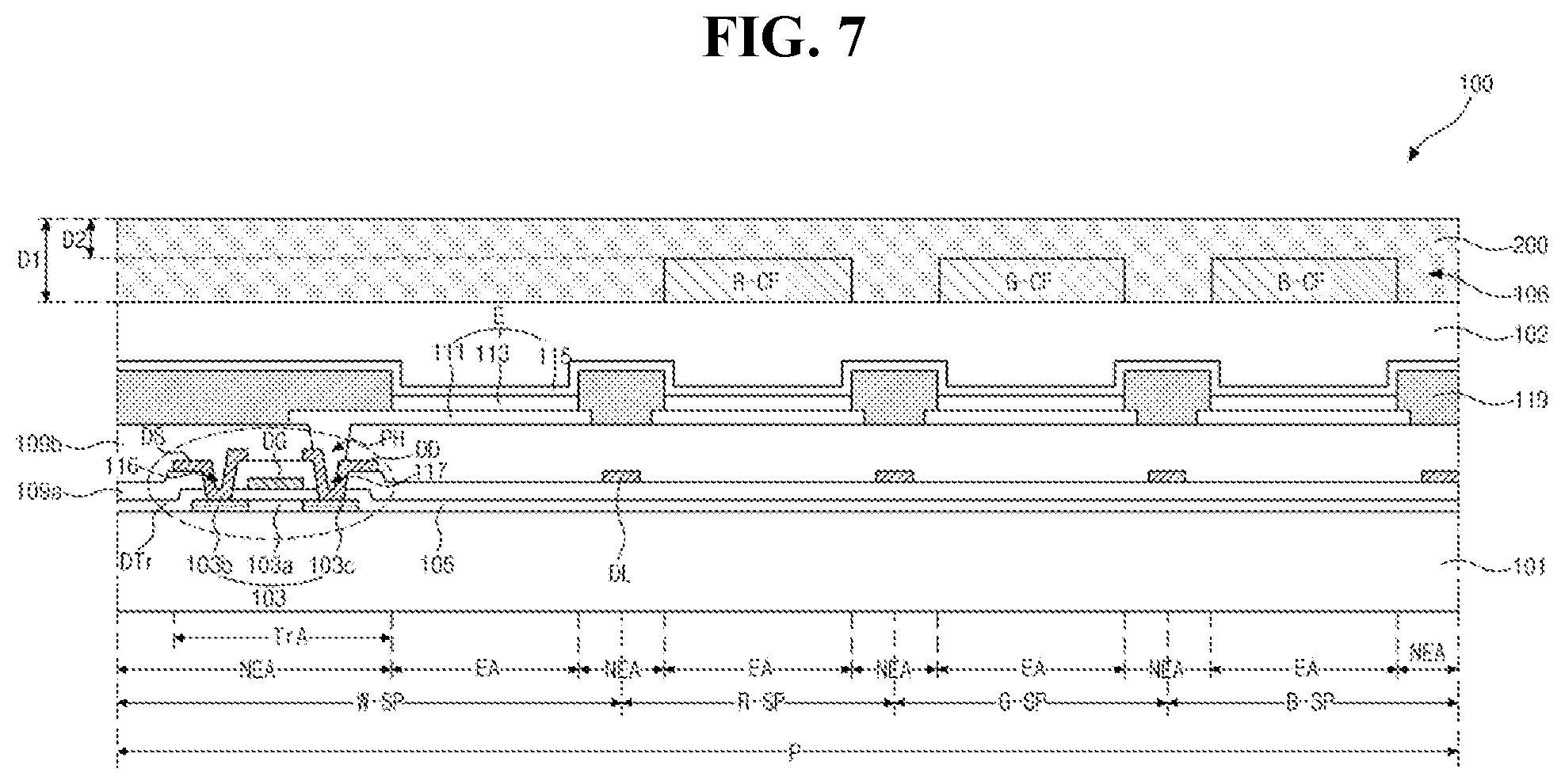 Patent US12317729 Figure 8 – Organic light emitting diode display device