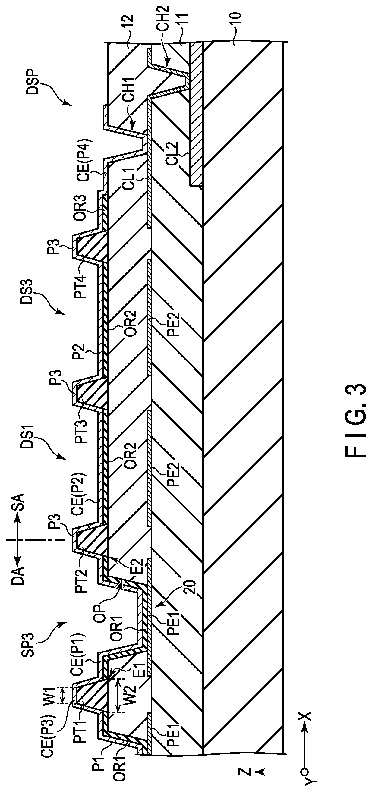Patent US12317731 Figure 3 – Display device with dummy pixel located in peripheral area