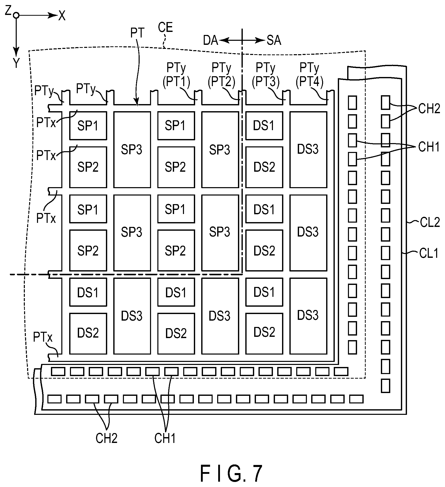 Patent US12317731 Figure 6 – Display device with dummy pixel located in peripheral area
