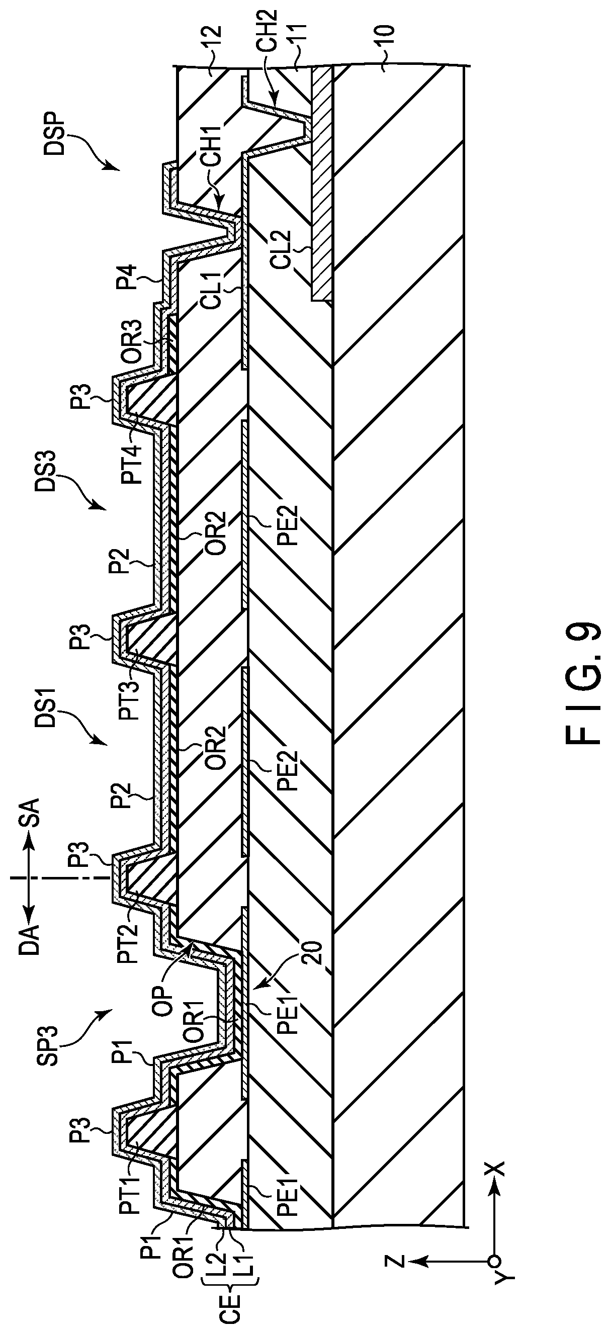 Patent US12317731 Figure 8 – Display device with dummy pixel located in peripheral area