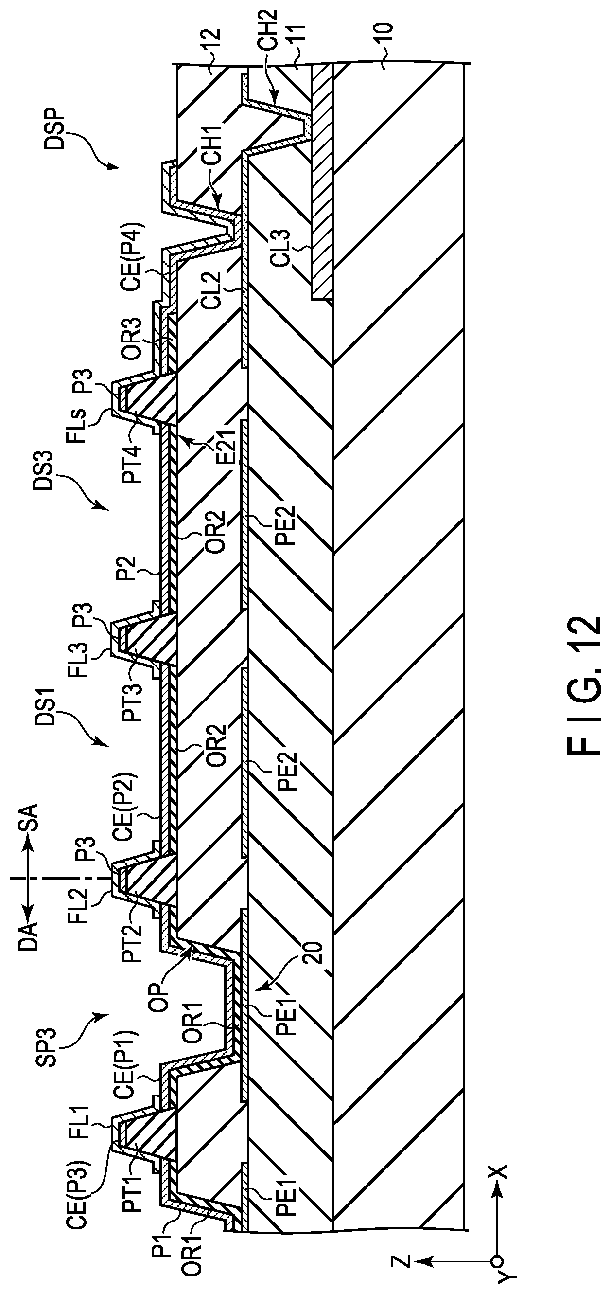 Patent US12317731 Figure 11 – Display device with dummy pixel located in peripheral area