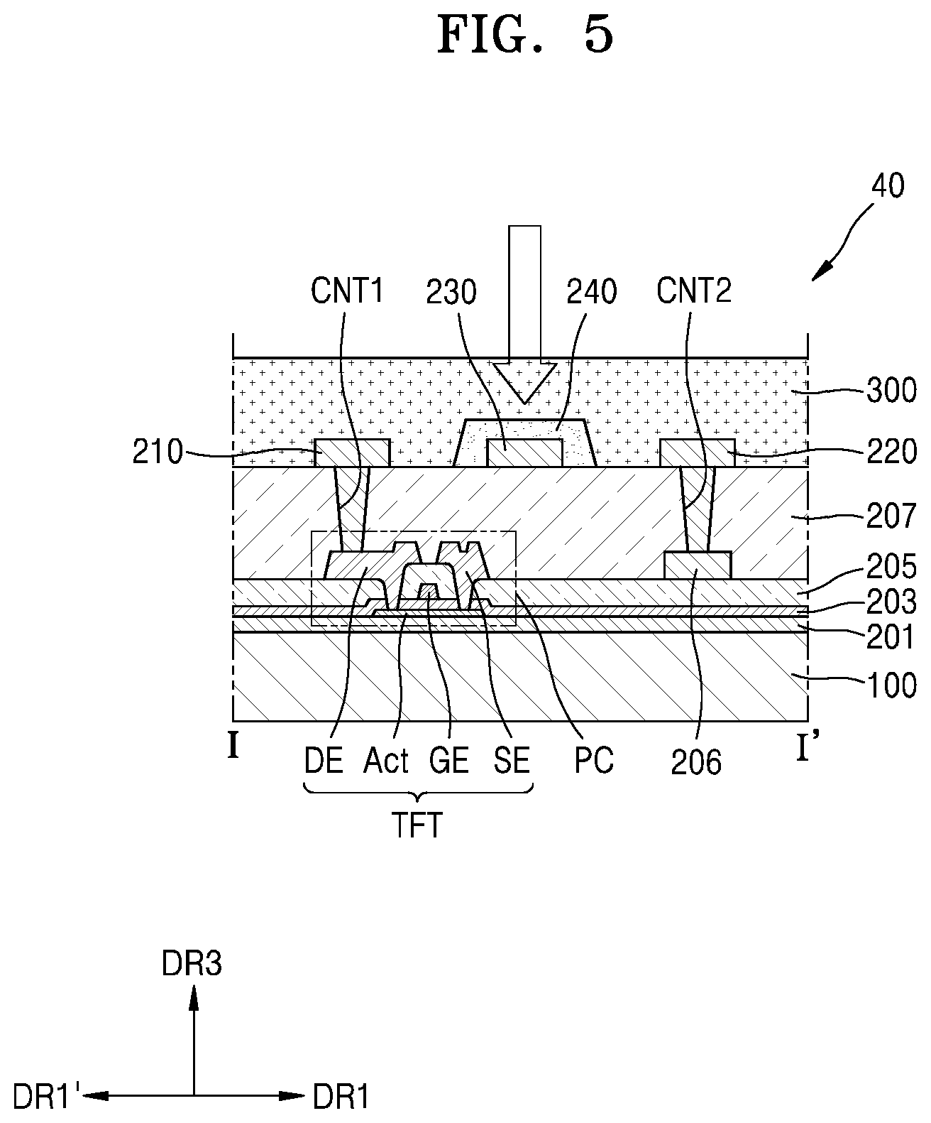Patent US12317732 Figure 5 – Organic photodetector and electronic device including the same