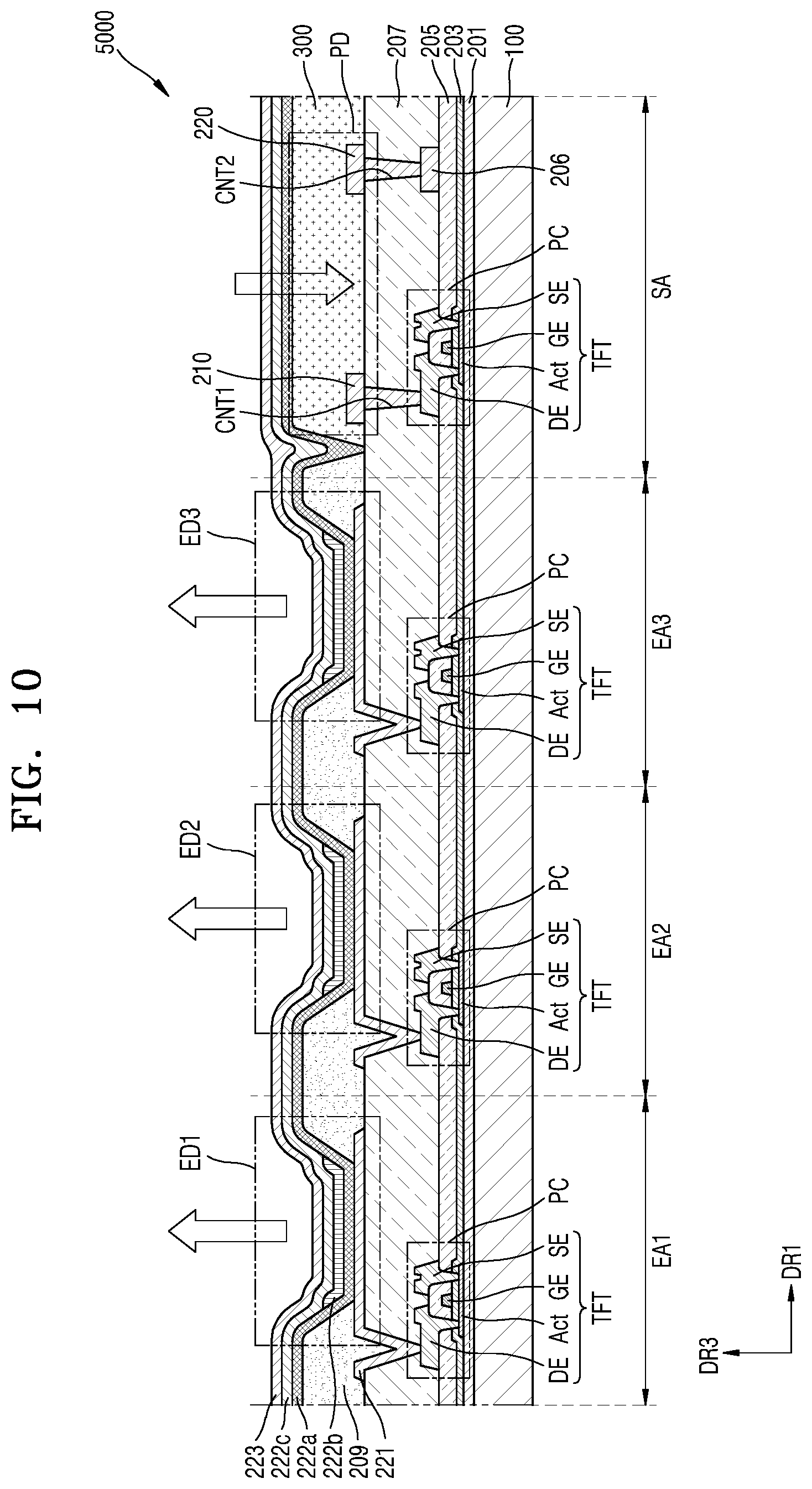 Patent US12317732 Figure 10 – Organic photodetector and electronic device including the same