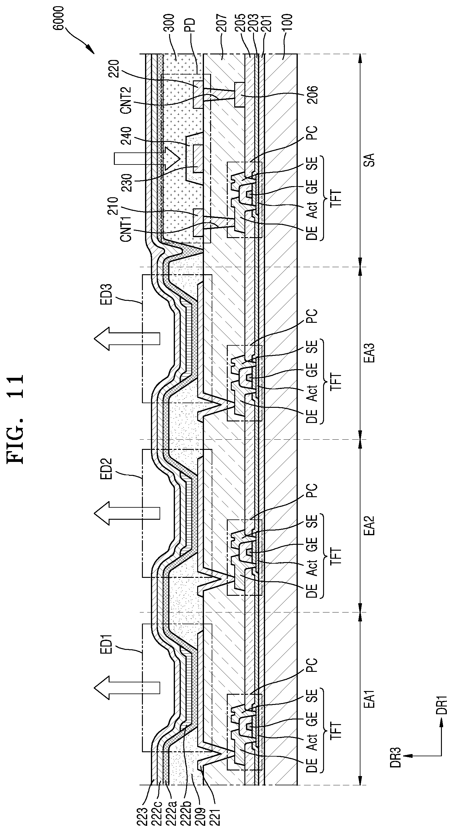 Patent US12317732 Figure 11 – Organic photodetector and electronic device including the same