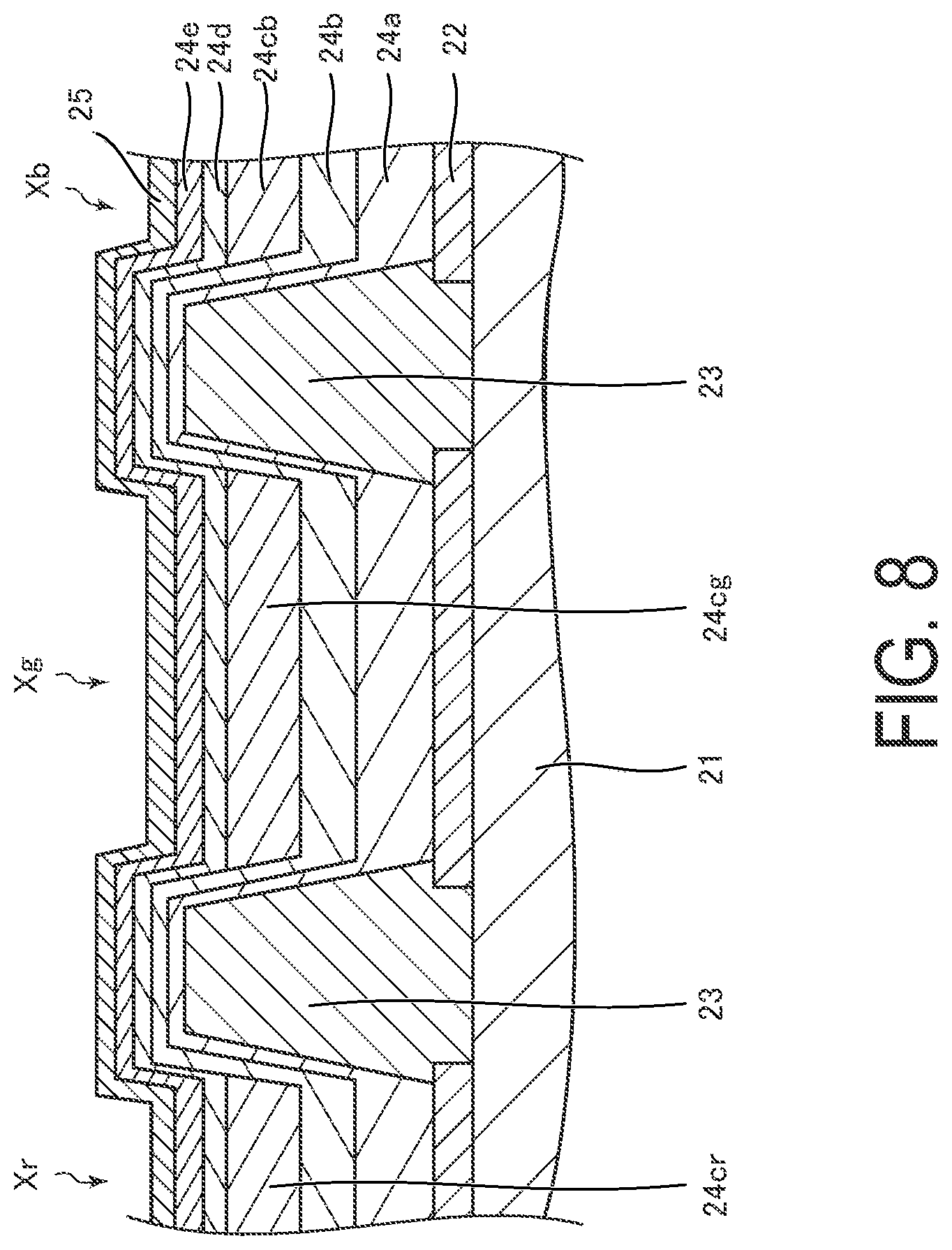 Patent US12317734 Figure 8 – Display device and display device production method
