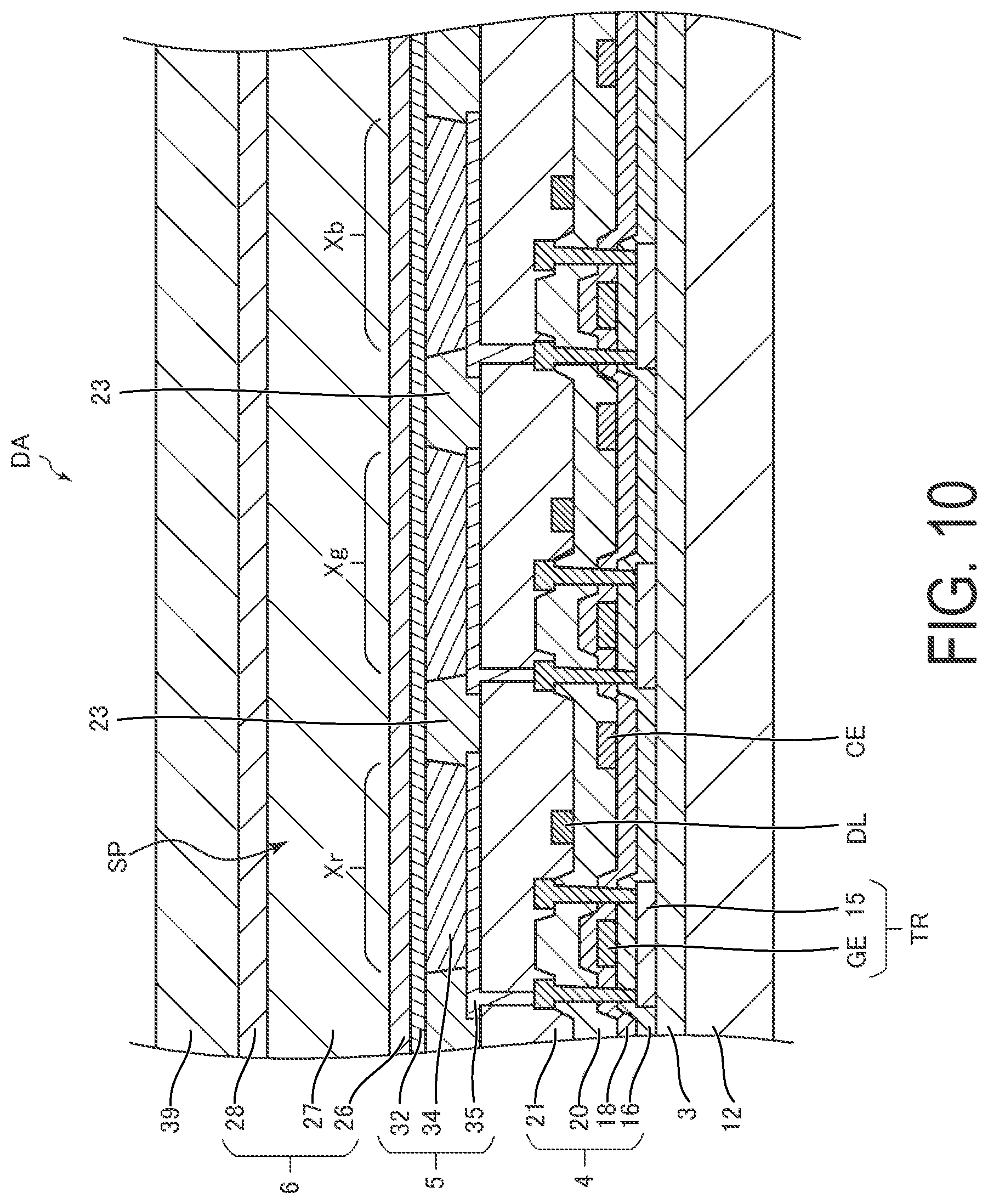 Patent US12317734 Figure 10 – Display device and display device production method